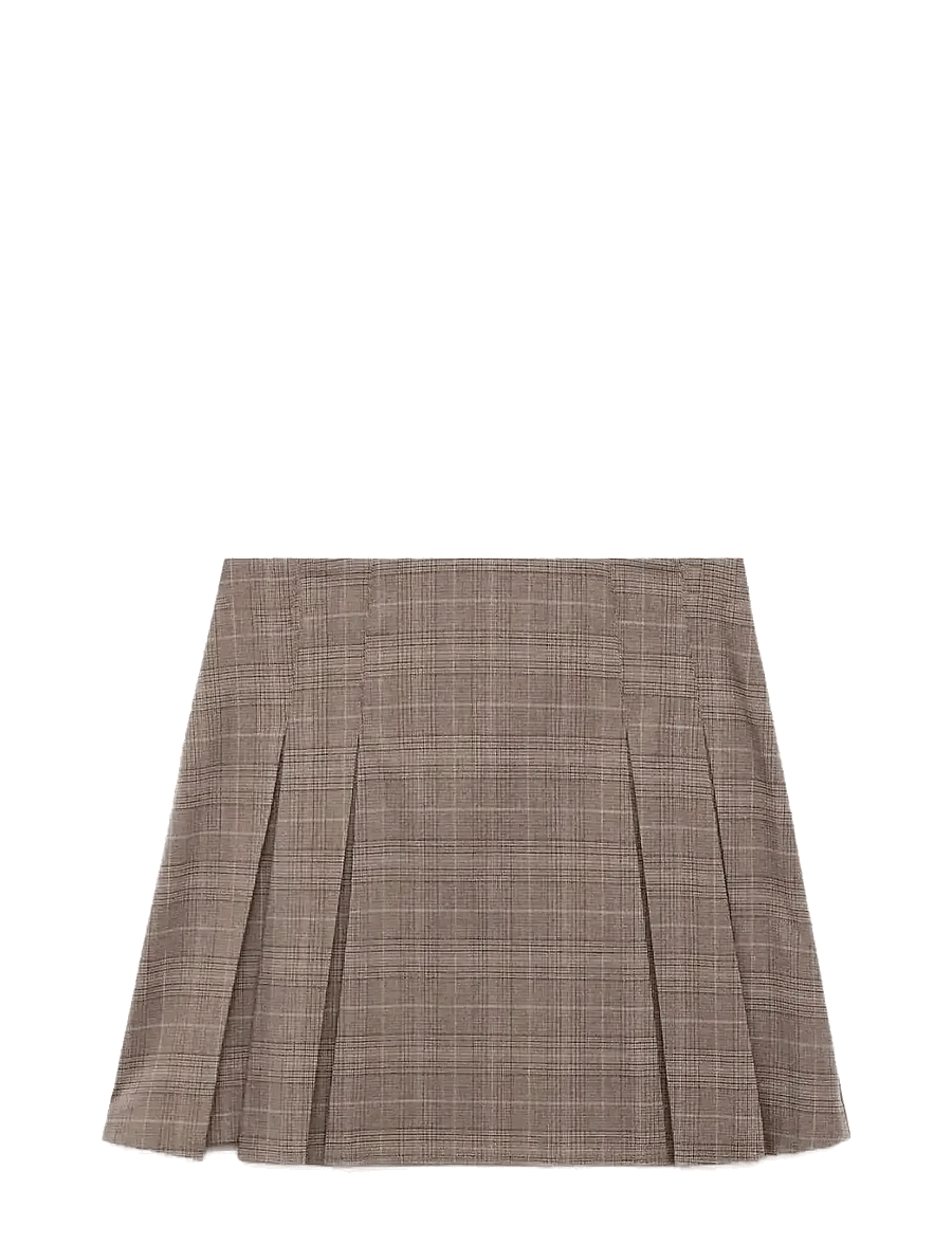 Mango - Pleated mini-skirt - faltenröcke - medium brown - 1