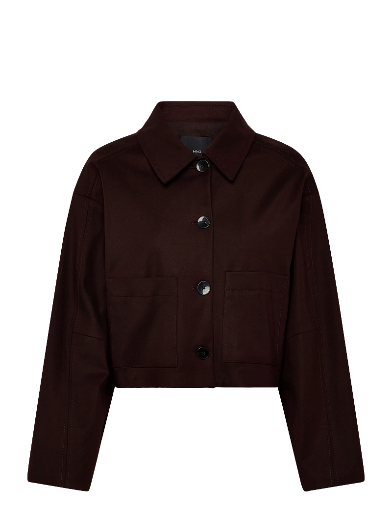 Mango - Cropped jacket with pockets - frühlingsjacken - dark brown - 1