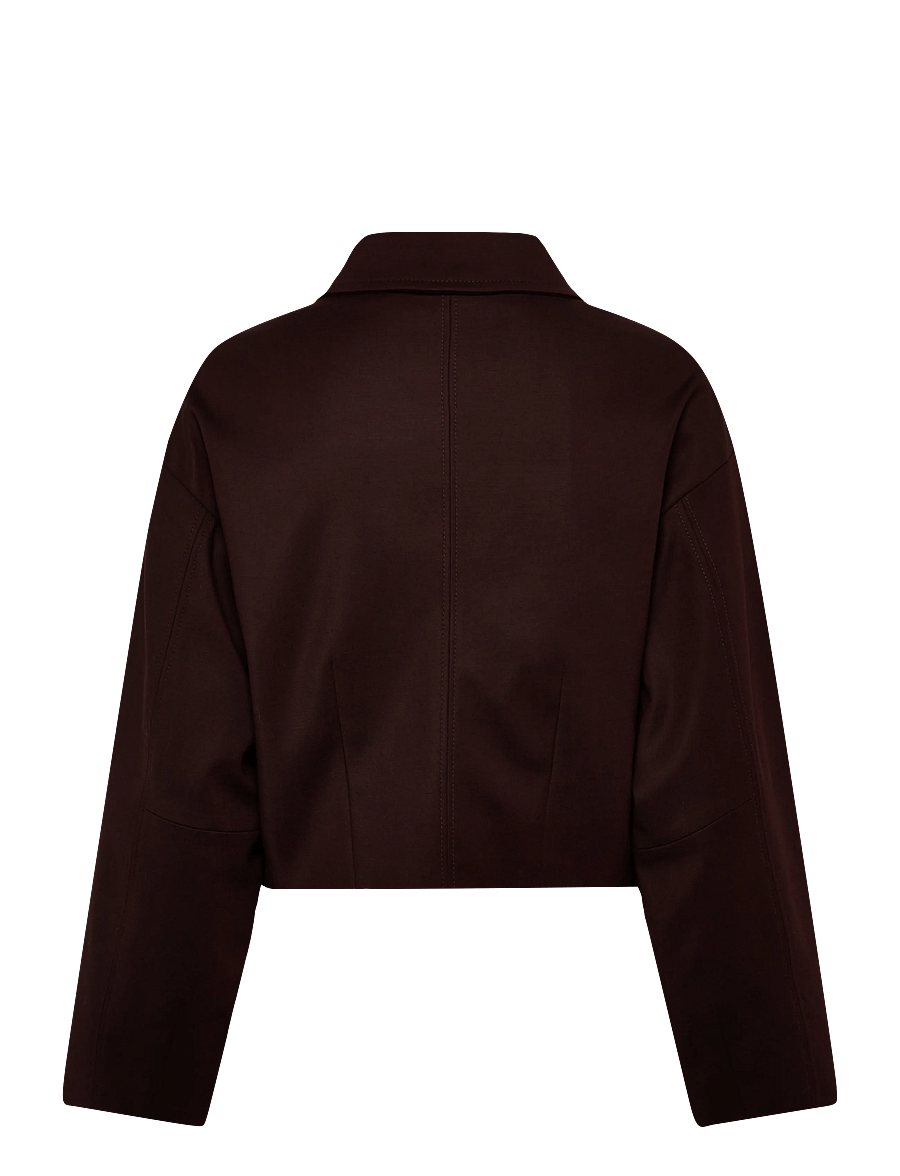 Mango - Cropped jacket with pockets - vårjackor - dark brown - 2