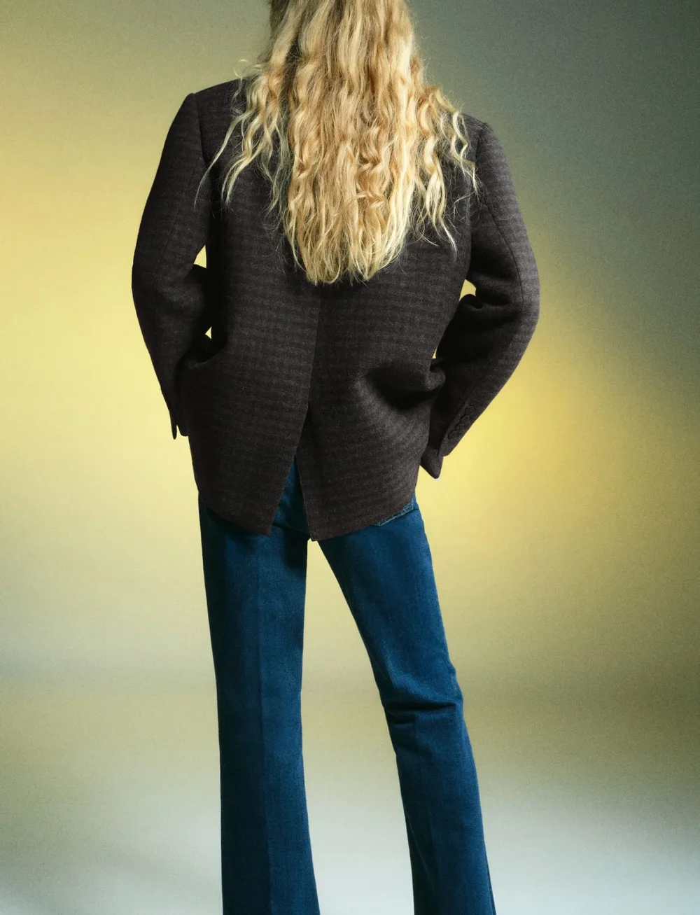 Mango - Micro houndstooth wool blazer - dubbelknäppta kavajer - brown - 2