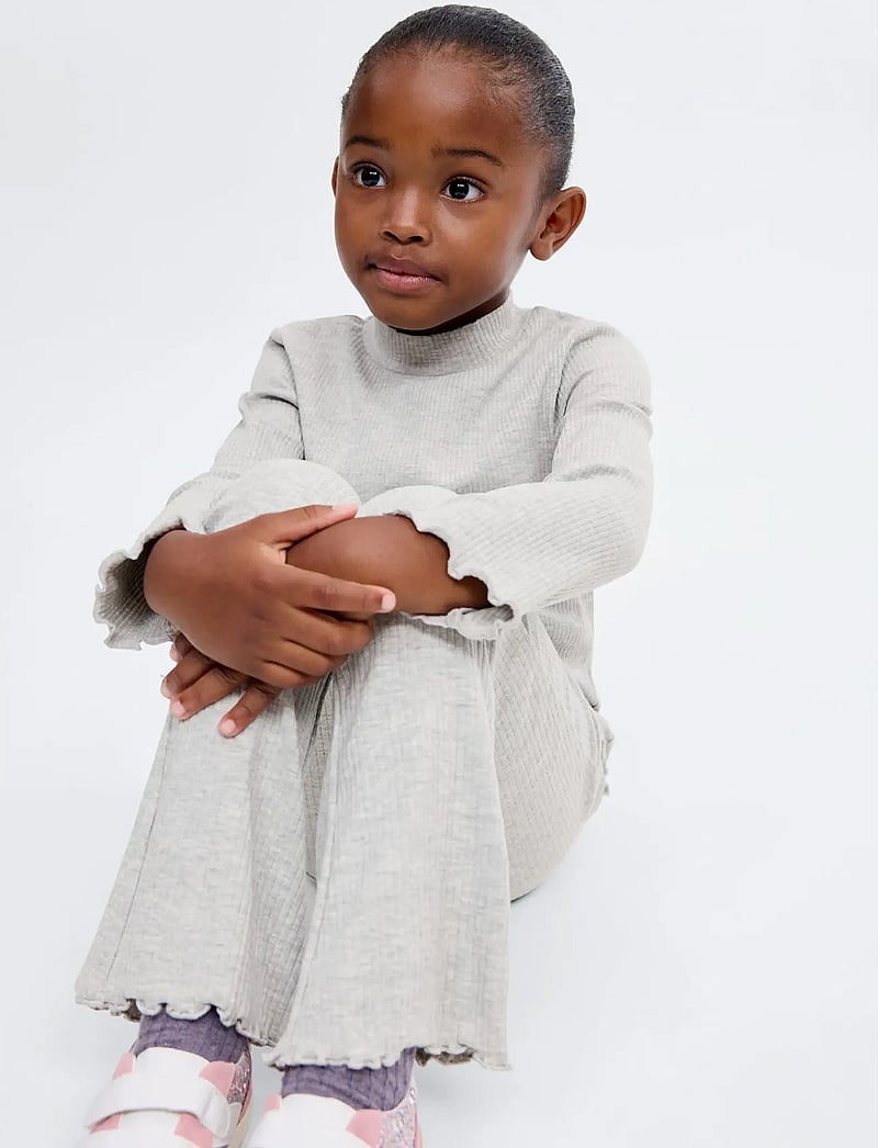 Mango - Ribbed flared leggings - leggings - medium grey - 0