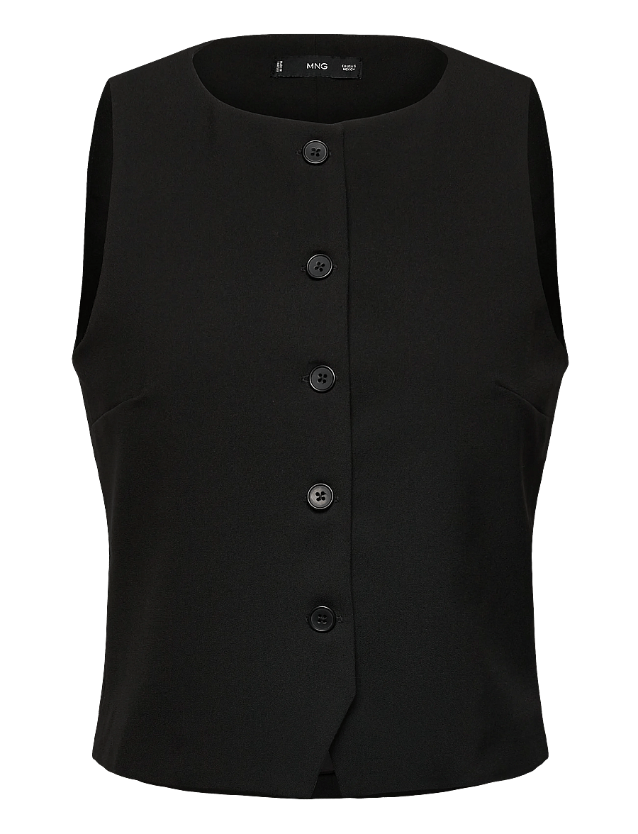 Mango - Suit waistcoat with buttons - veste - black - 1