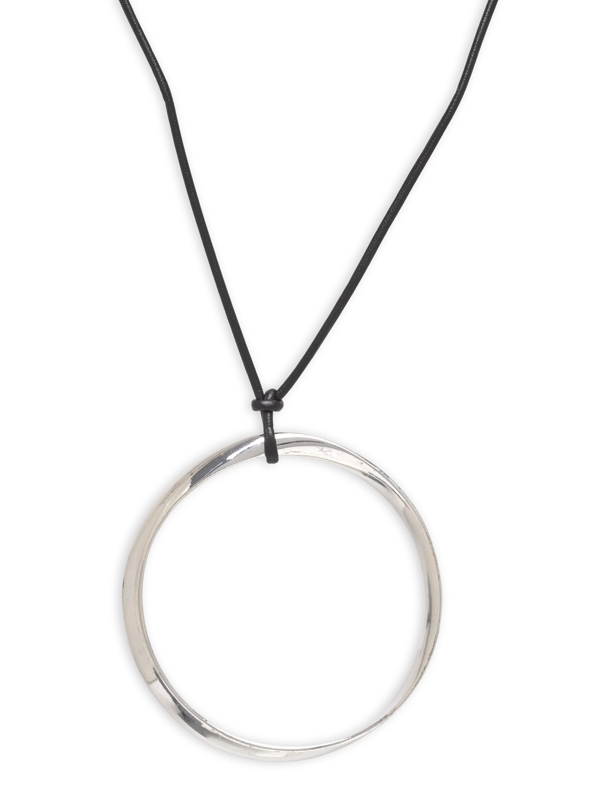 Hoop pendant necklace - SILVER