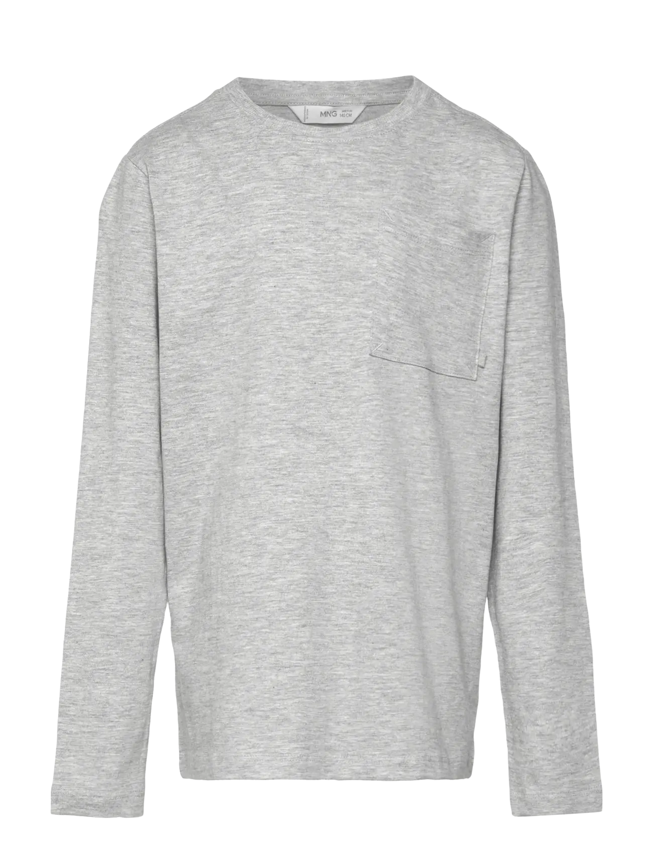 Mango Long-sleeved t-shirt with pocket - App deal - MEDIUM GREY / grey