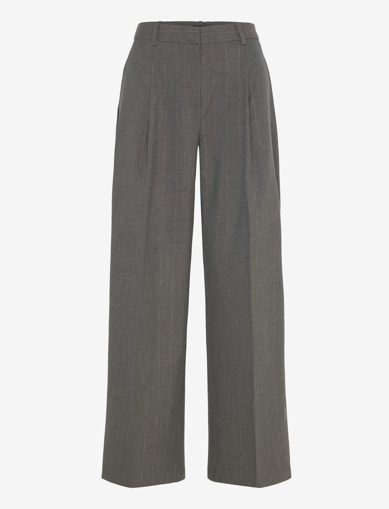 Mango - Pleated wide leg trousers - hosen mit weitem bein - grey - 0