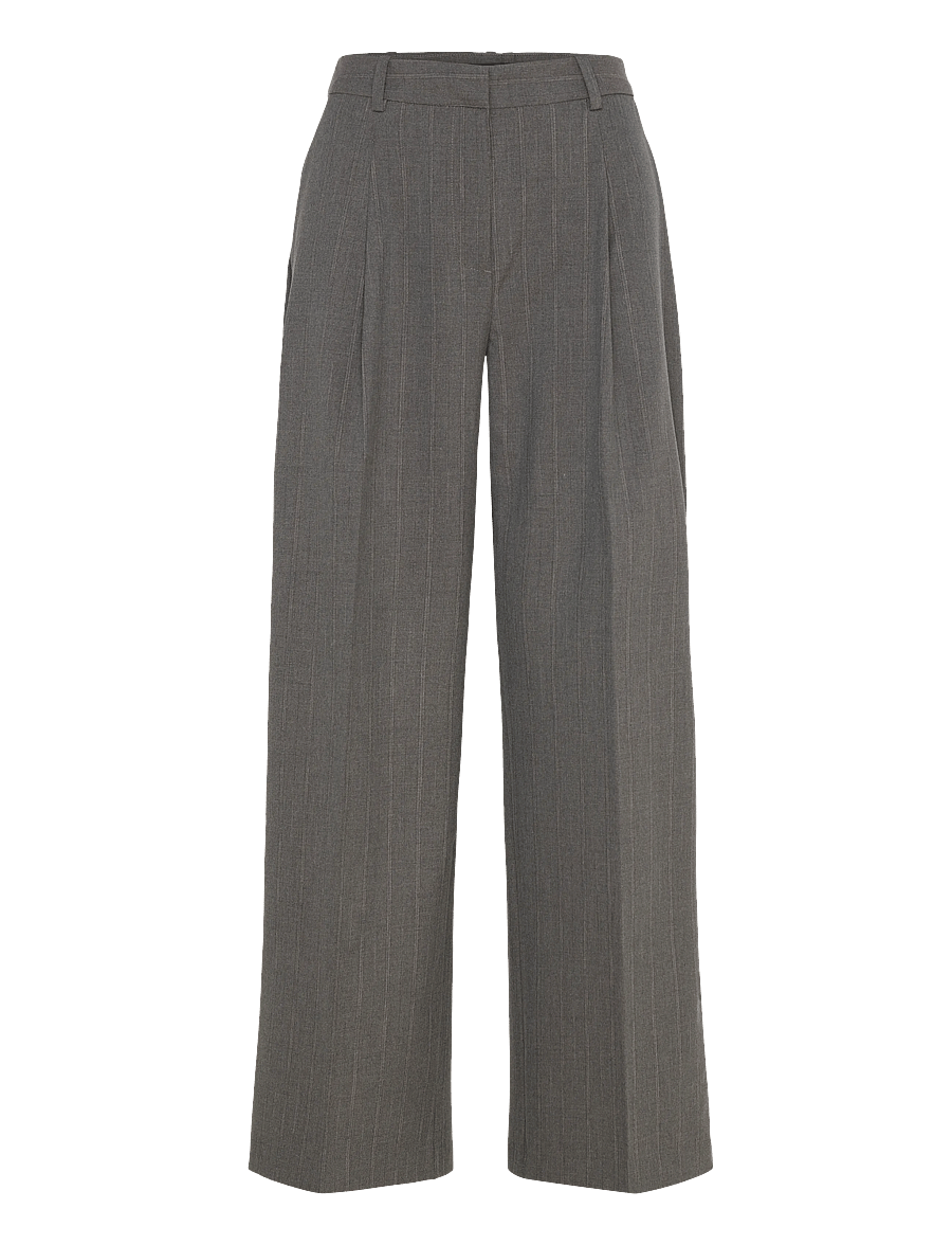 Mango - Pleated wide leg trousers - bukser med brede ben - grey - 1