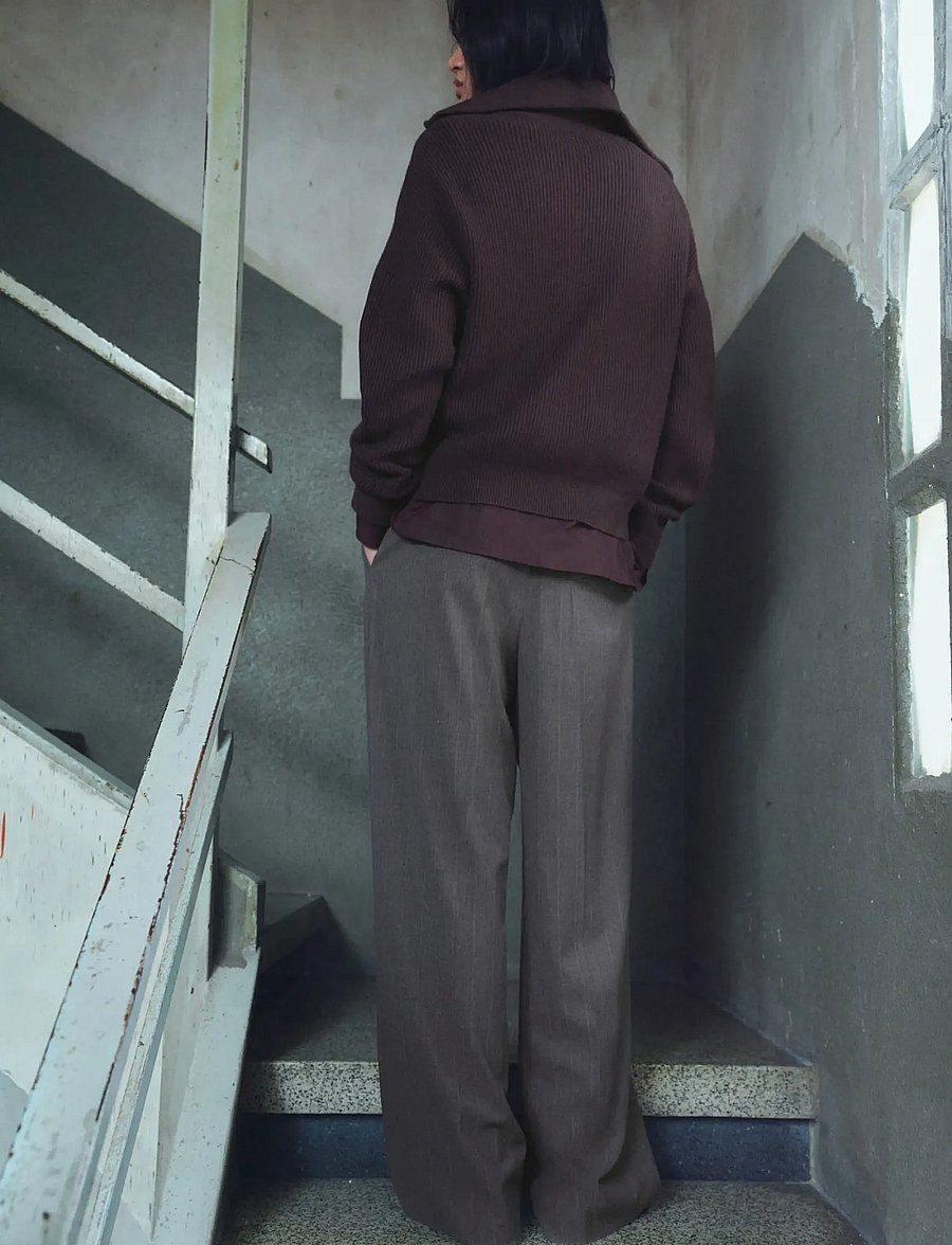 Mango - Pleated wide leg trousers - bukser med brede ben - grey - 3