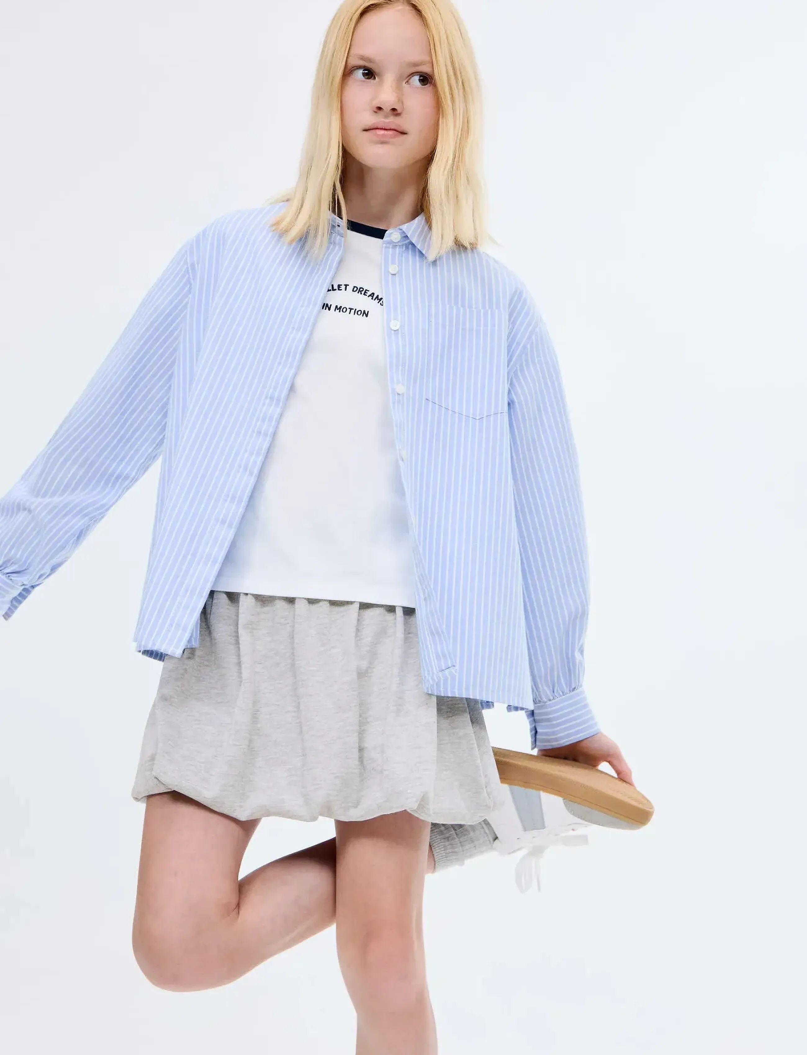 Mango Falda algodón abullonada - Korte nederdele - LT PASTEL GREY / grey