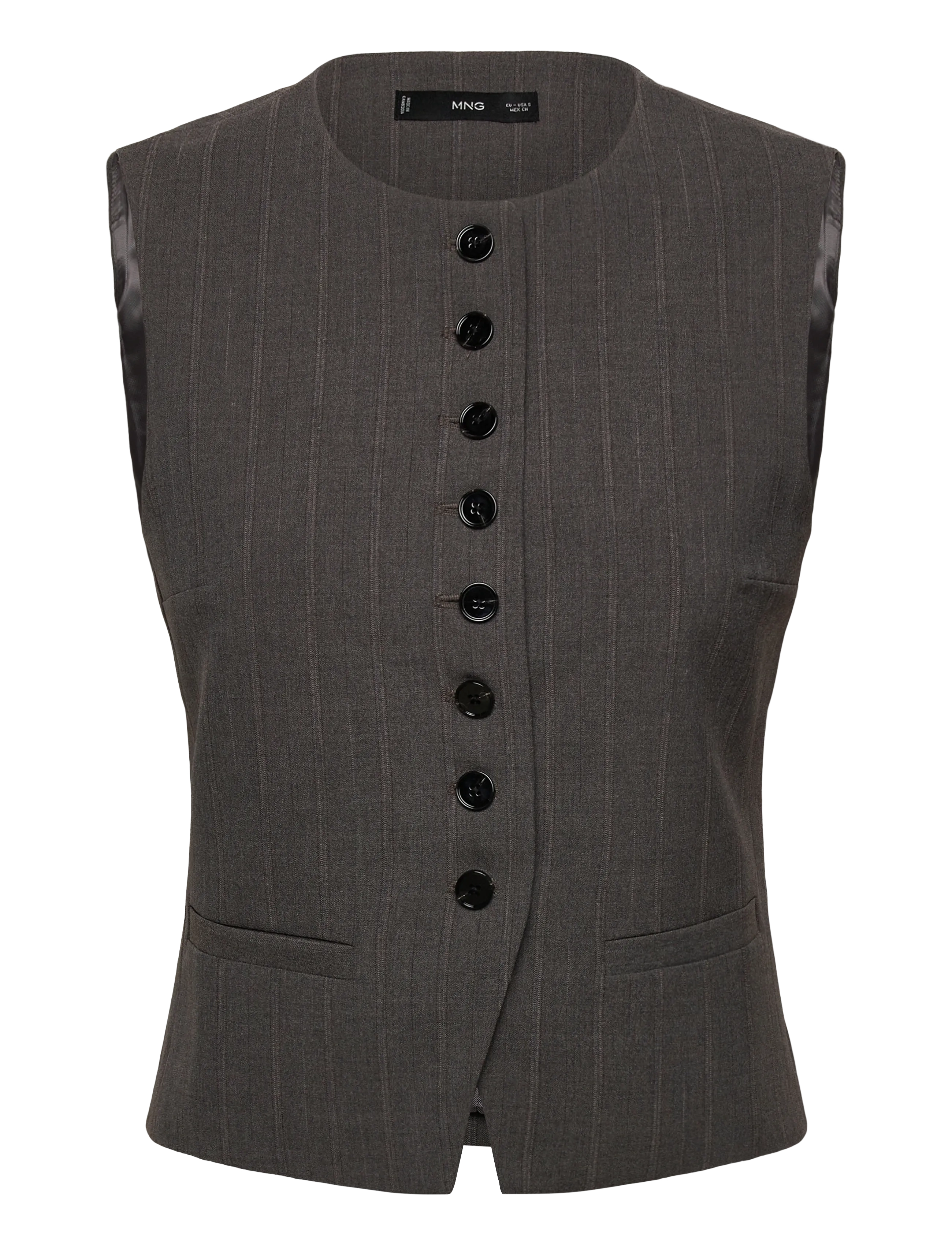 Mango Suit waistcoat with buttons - Blazere - GREY / grey