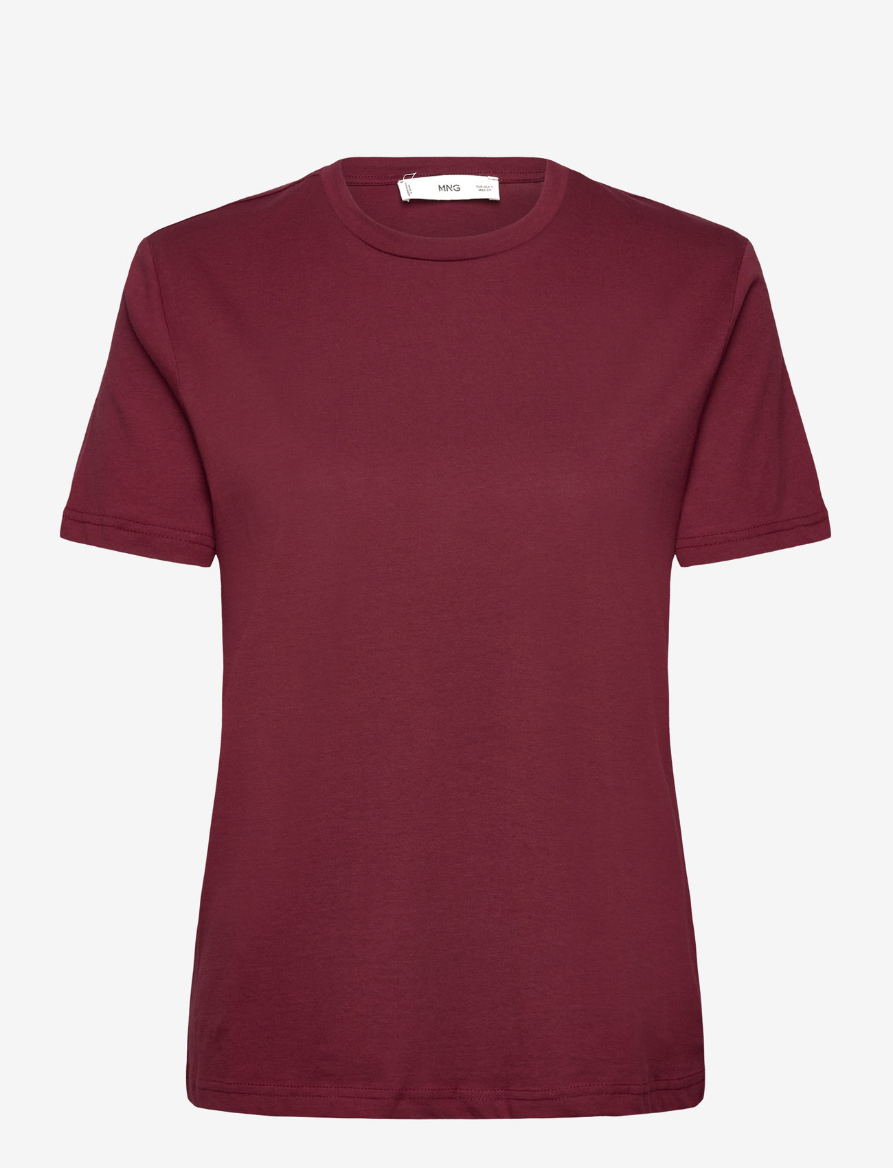 Mango - Cotton short-sleeved t-shirt - dark red - 1