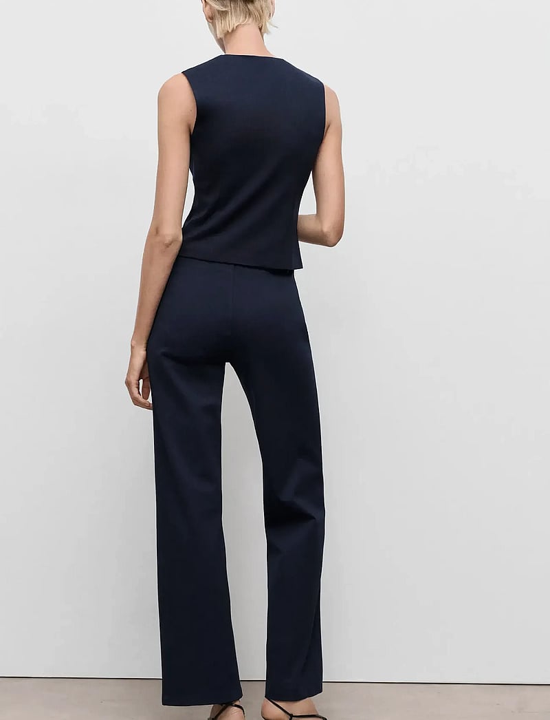 Mango - Straight-fit trousers with elastic waist - straight leg hosen - navy - 2