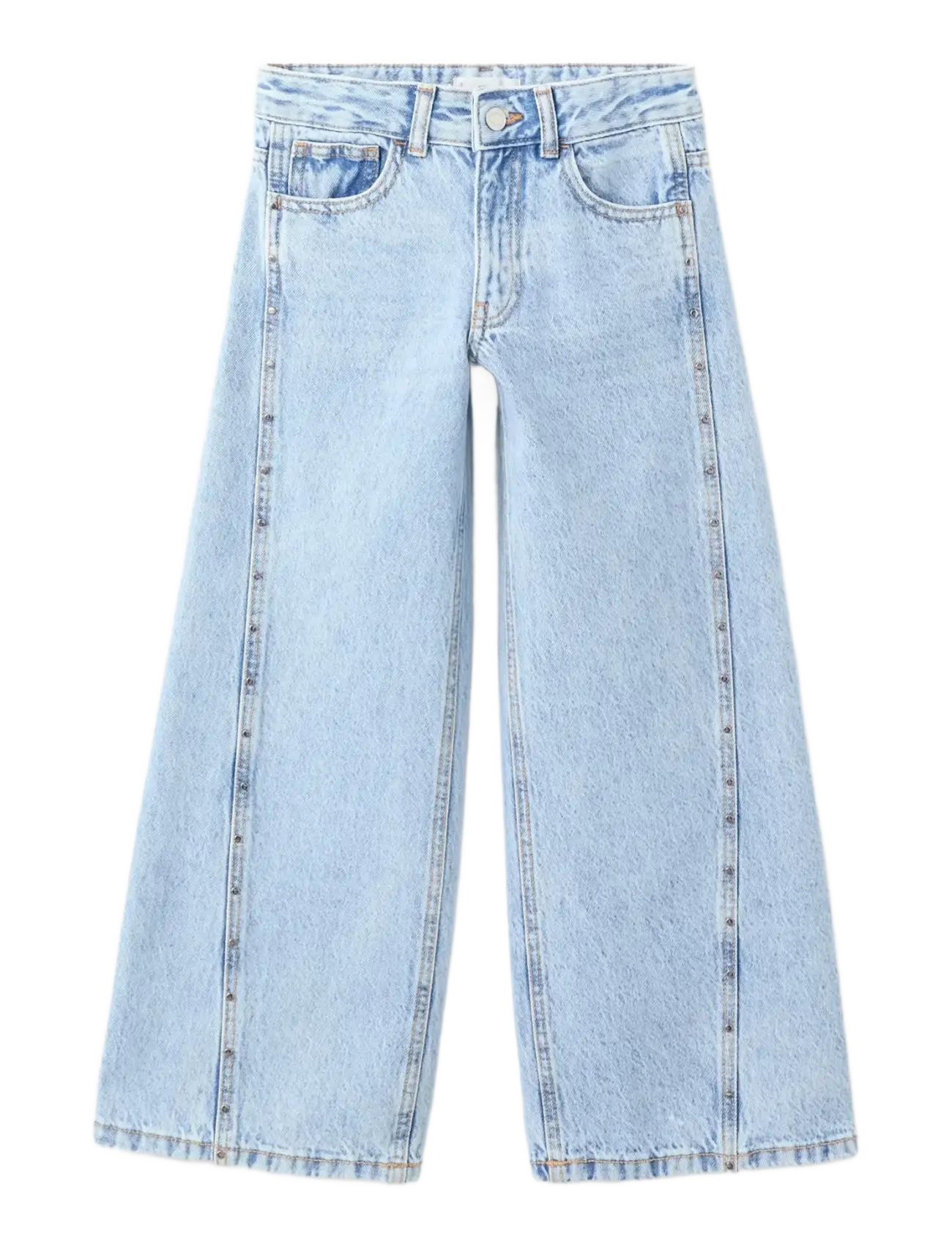 Mango - Wide leg studded jeans - brede jeans - open blue - 1