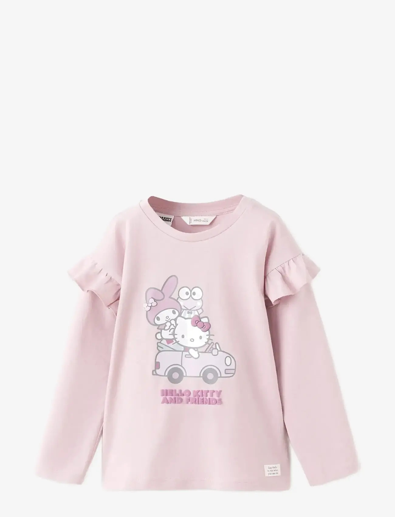 Mango - Hello Kitty ruffled t-shirt - långärmade t-shirts - pink - 1