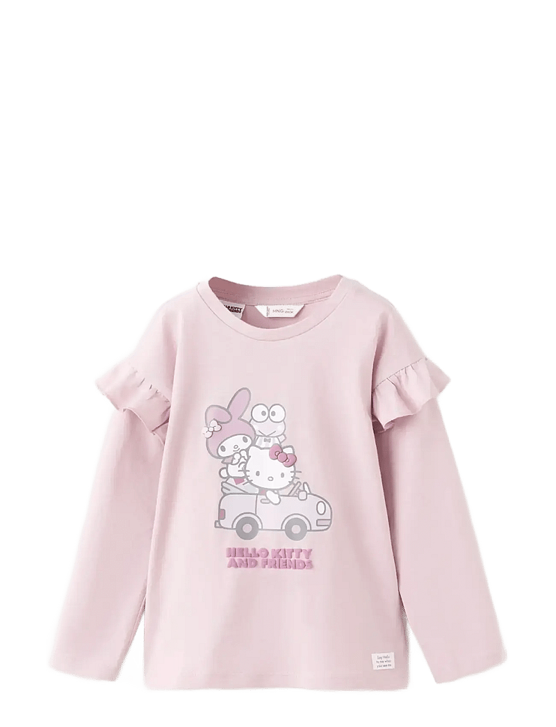 Mango - Hello Kitty ruffled t-shirt - långärmade t-shirts - pink - 1