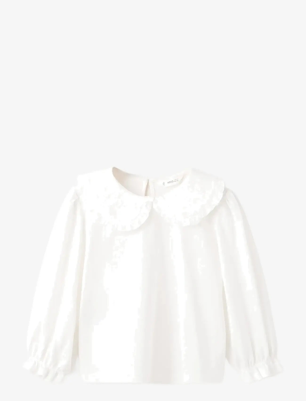 Mango - Embroidered cotton T-shirt - bluser & tunikaer - natural white - 1