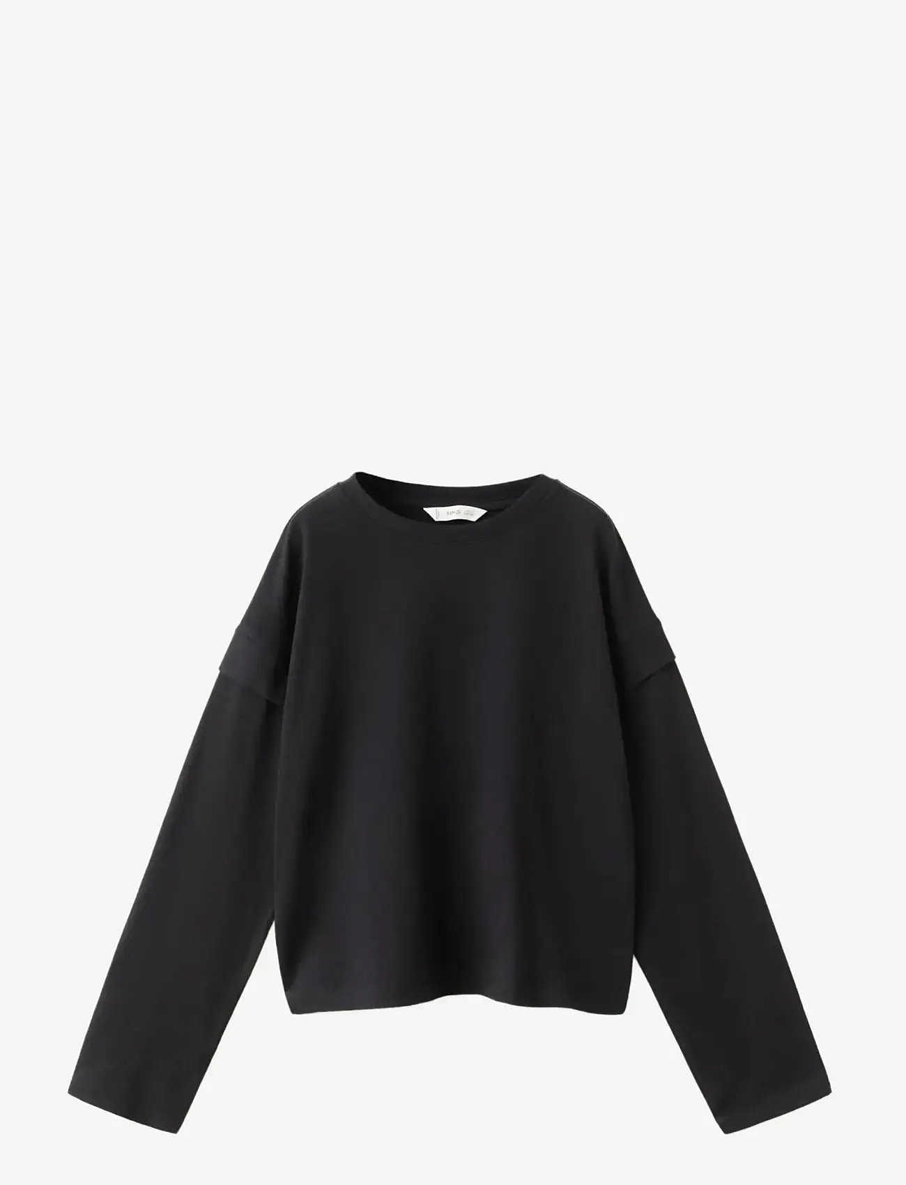Mango - Sleeve detail t-shirt - toppar & t-shirts - black - 0
