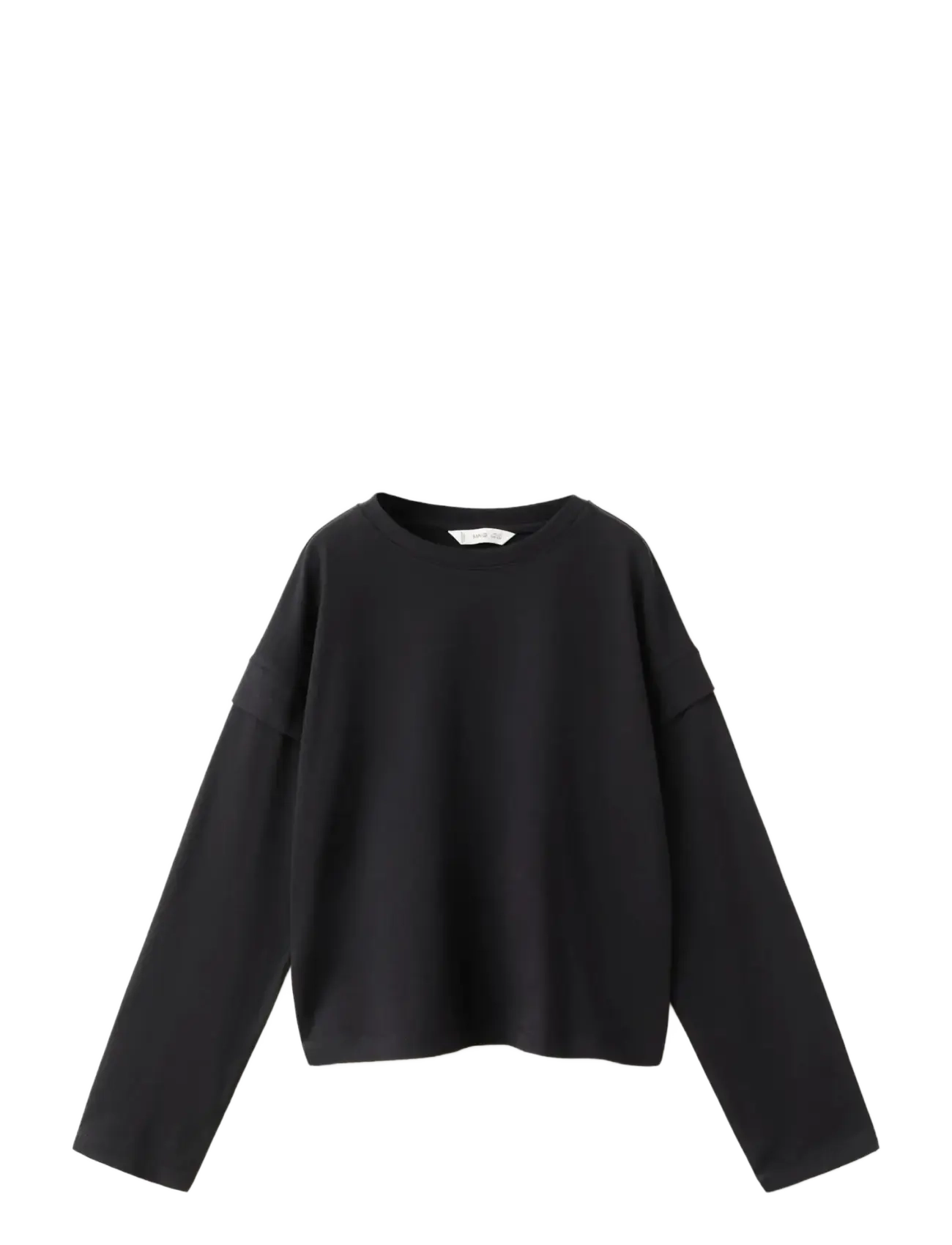 Mango Sleeve detail t-shirt - Mango - BLACK / black