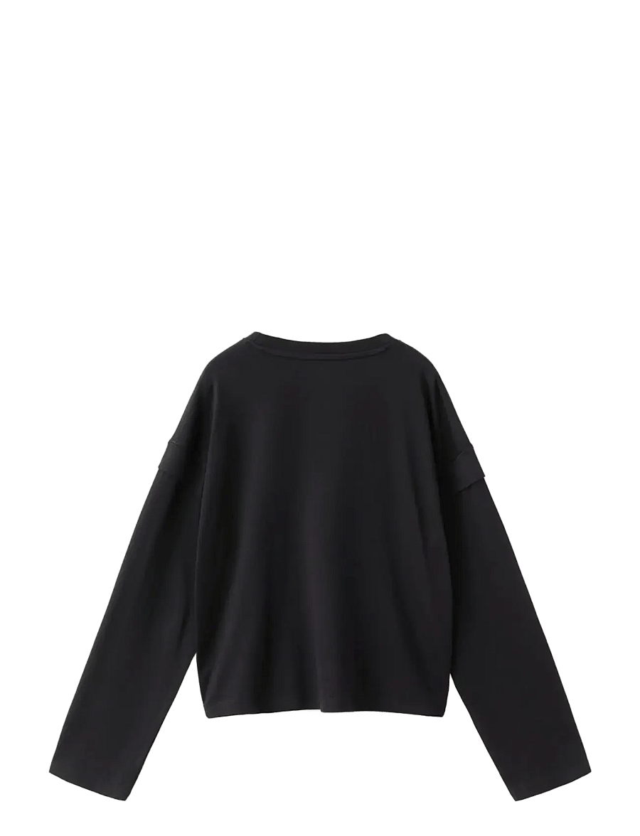Mango - Sleeve detail t-shirt - langärmelig - black - 1