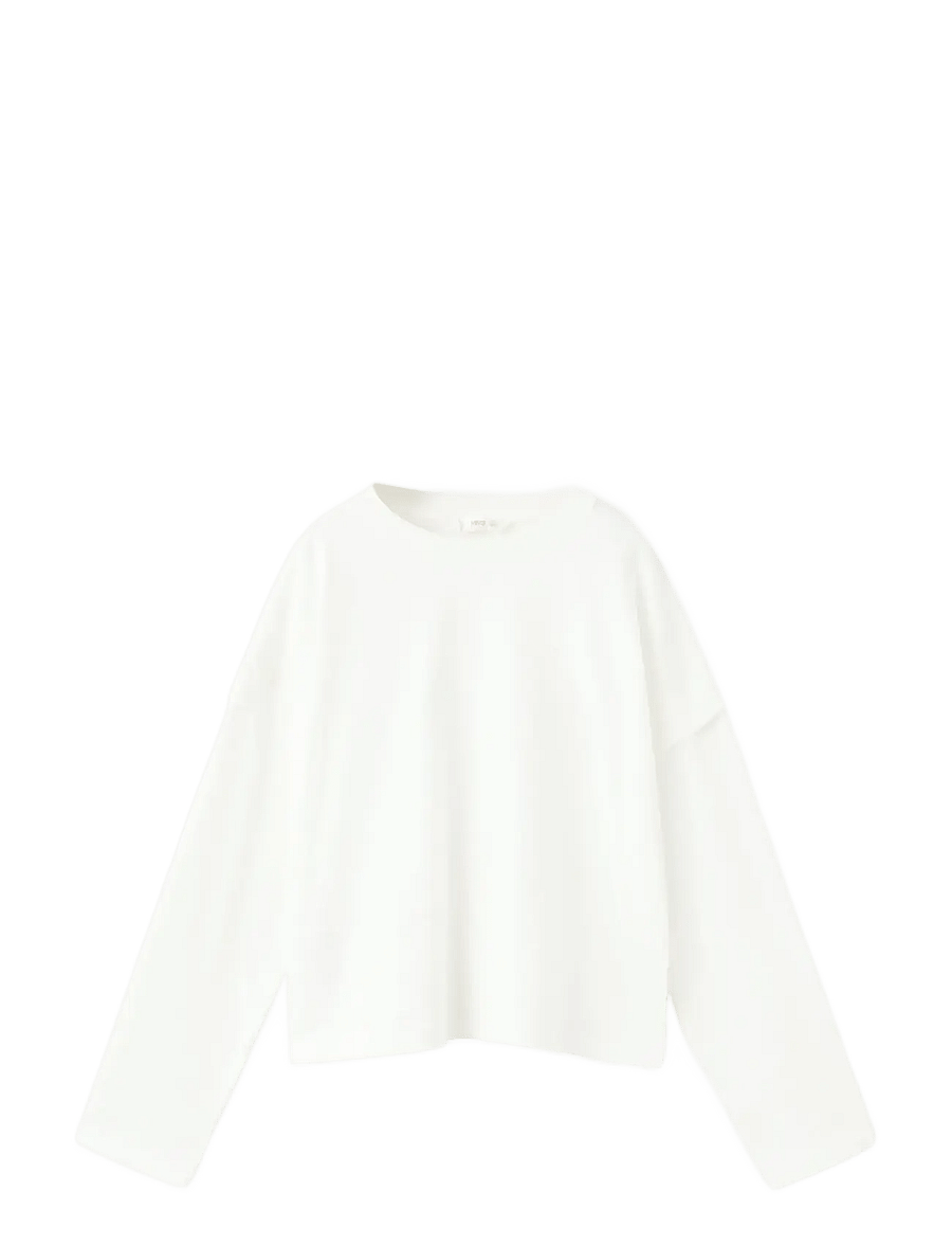 Mango - Sleeve detail t-shirt - langærmede t-shirts - natural white - 1