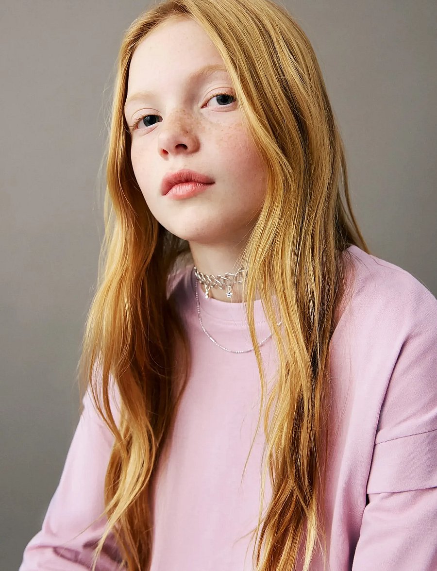 Mango - Sleeve detail t-shirt - langärmelig - pink - 0
