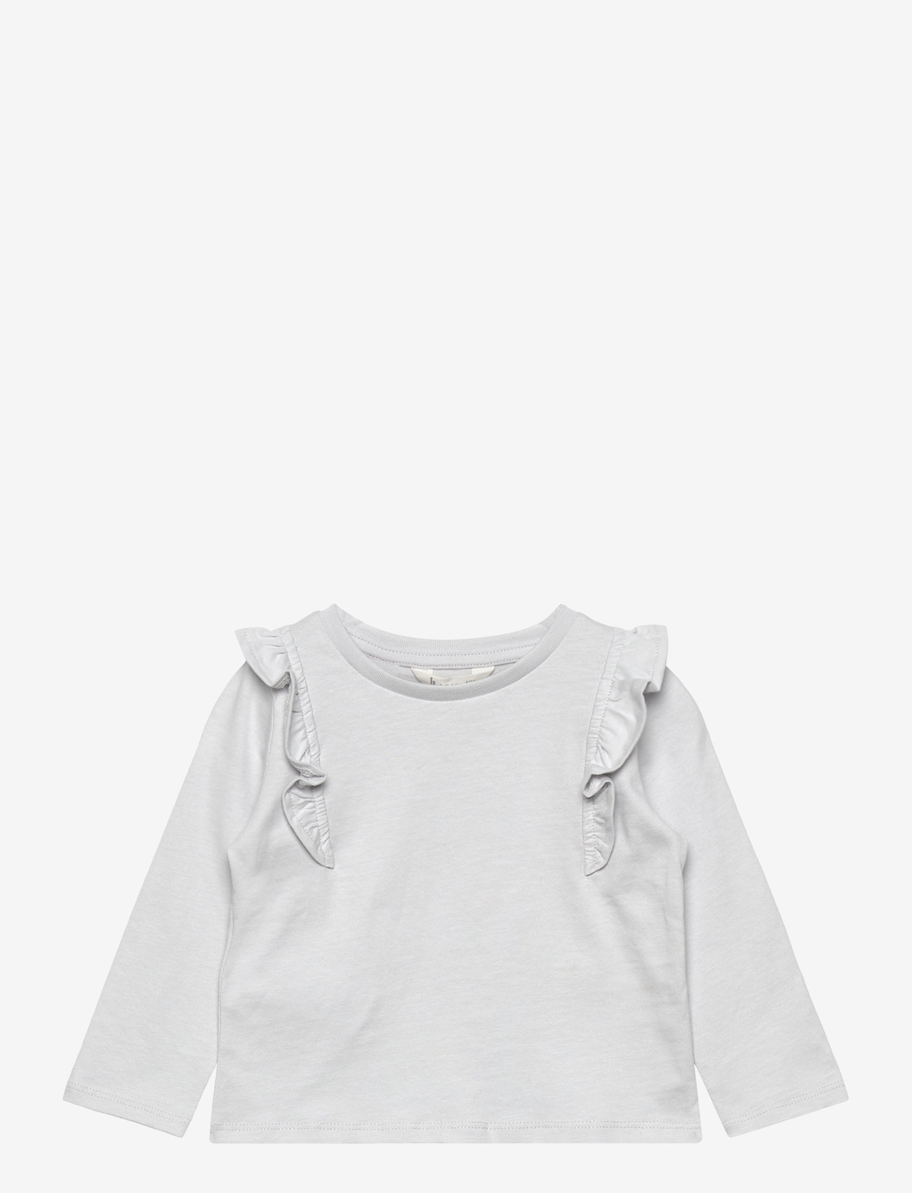 Mango - Frills cotton t-shirt - langærmede t-shirts - lt-pastel blue - 1