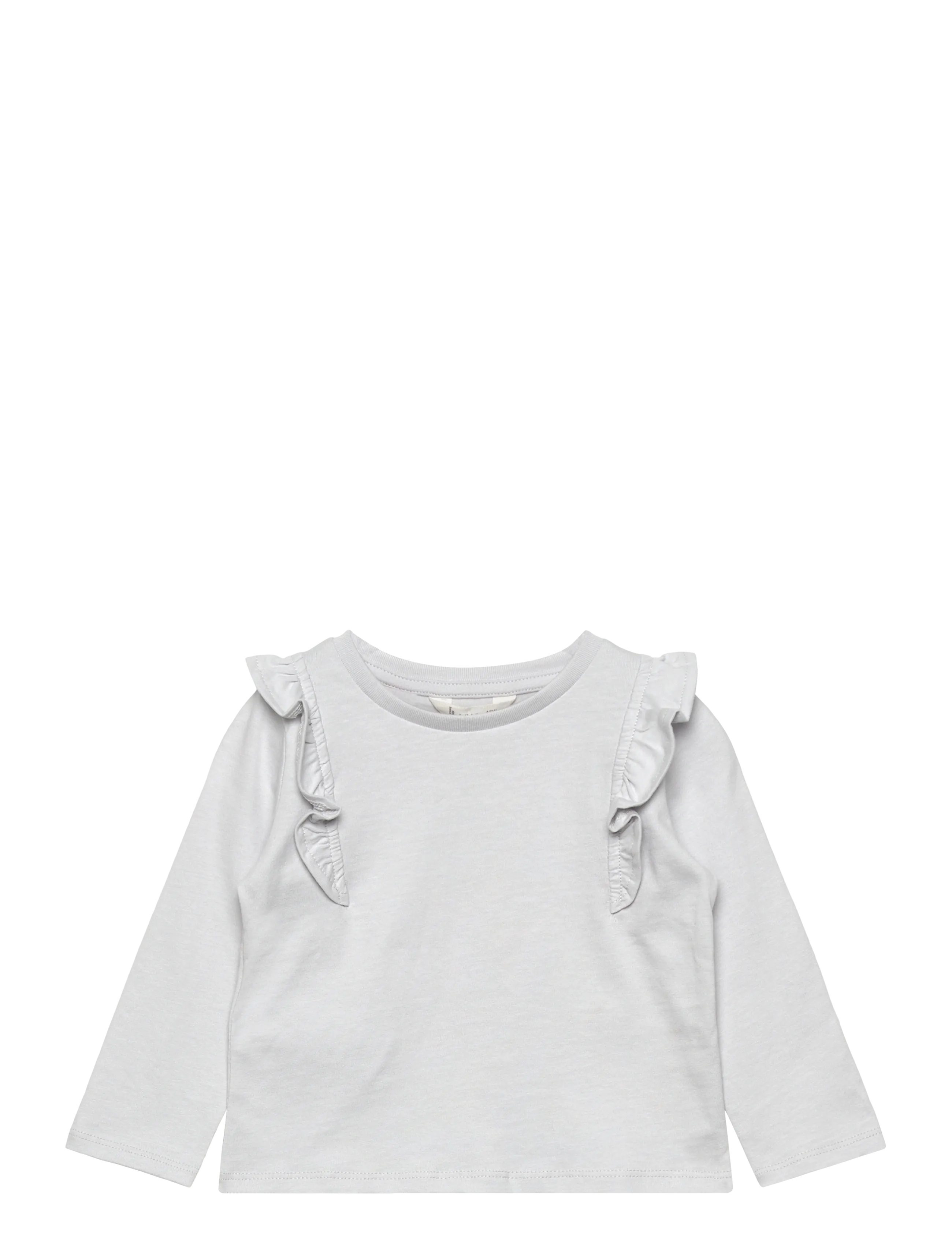 Mango Frills cotton t-shirt - Tøj - LT-PASTEL BLUE / blue
