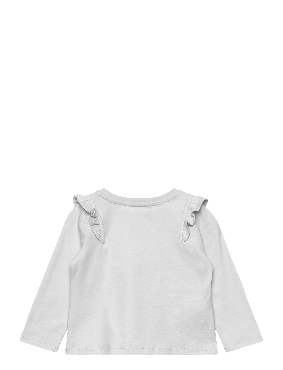 Mango - Frills cotton t-shirt - långärmade t-shirts - lt-pastel blue - 2