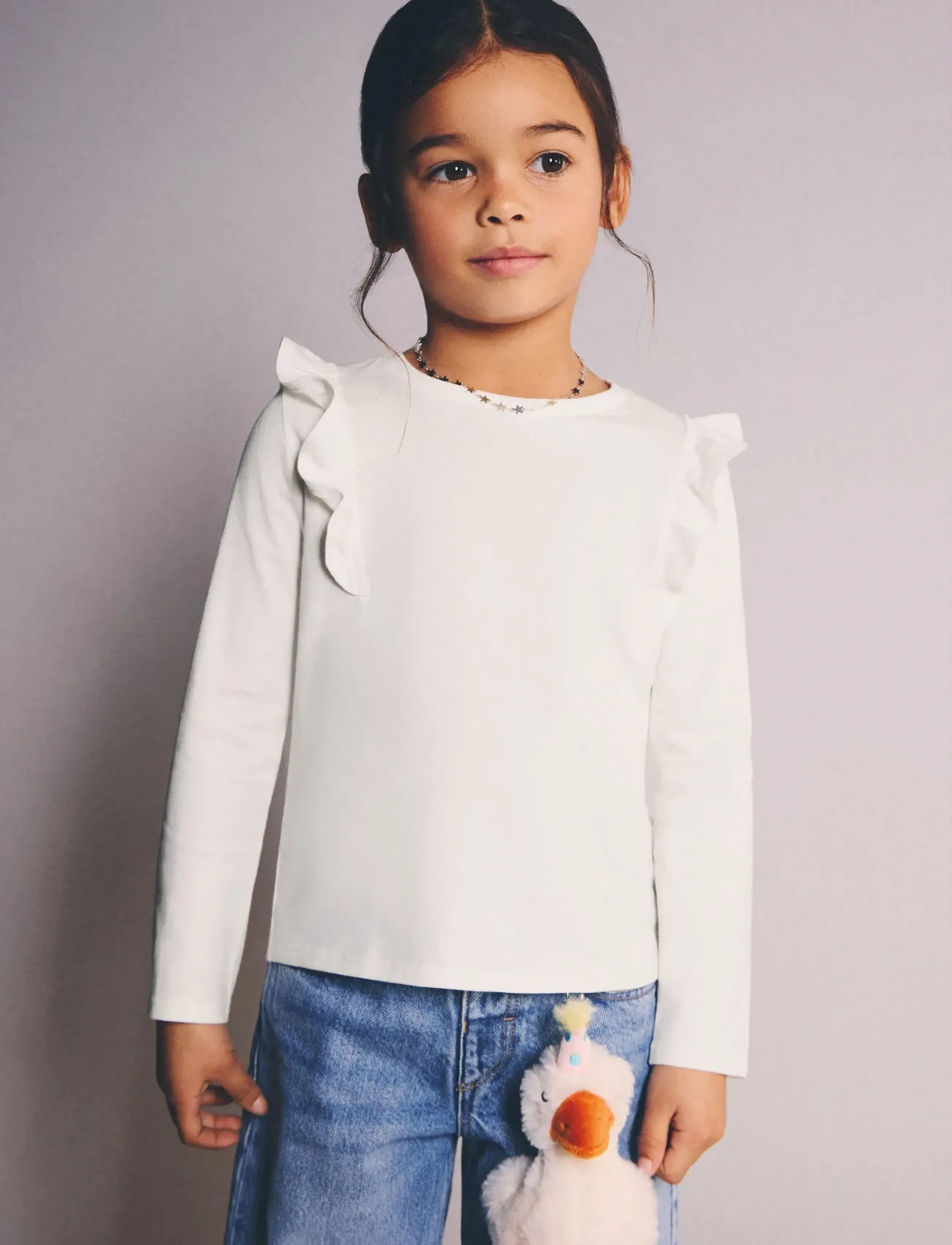 Mango Frills cotton t-shirt - Toppe og t-shirts - NATURAL WHITE / cream