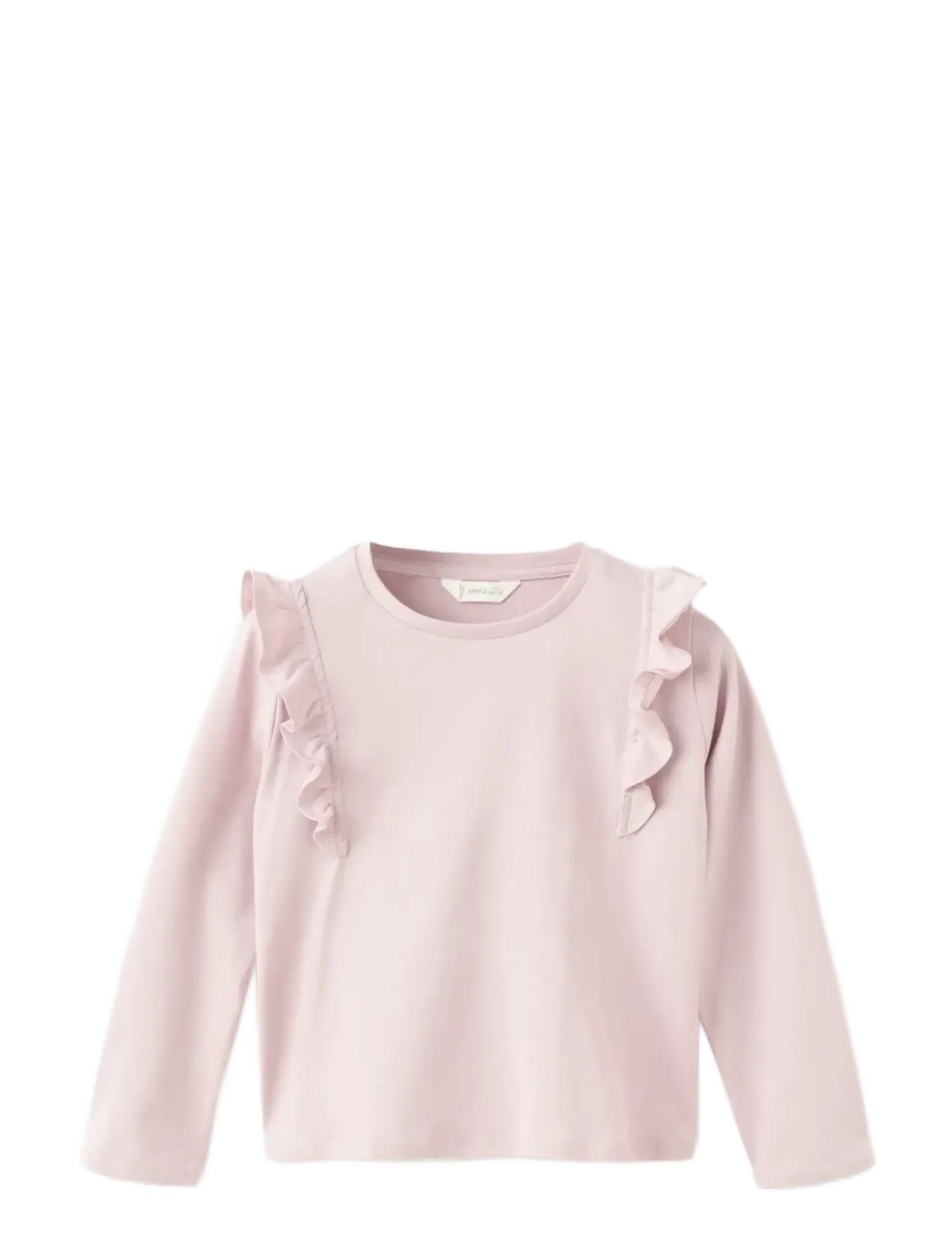 Mango Frills cotton t-shirt - Baby 0-2 år - PINK / pink/rose