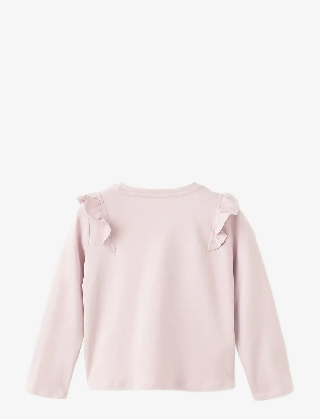 Mango - Frills cotton t-shirt - långärmade t-shirts - pink - 2