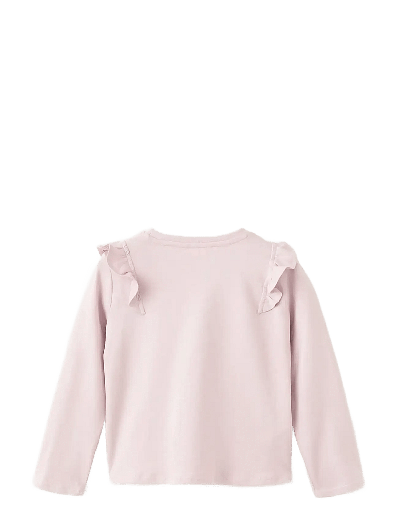 Mango - Frills cotton t-shirt - långärmade t-shirts - pink - 2