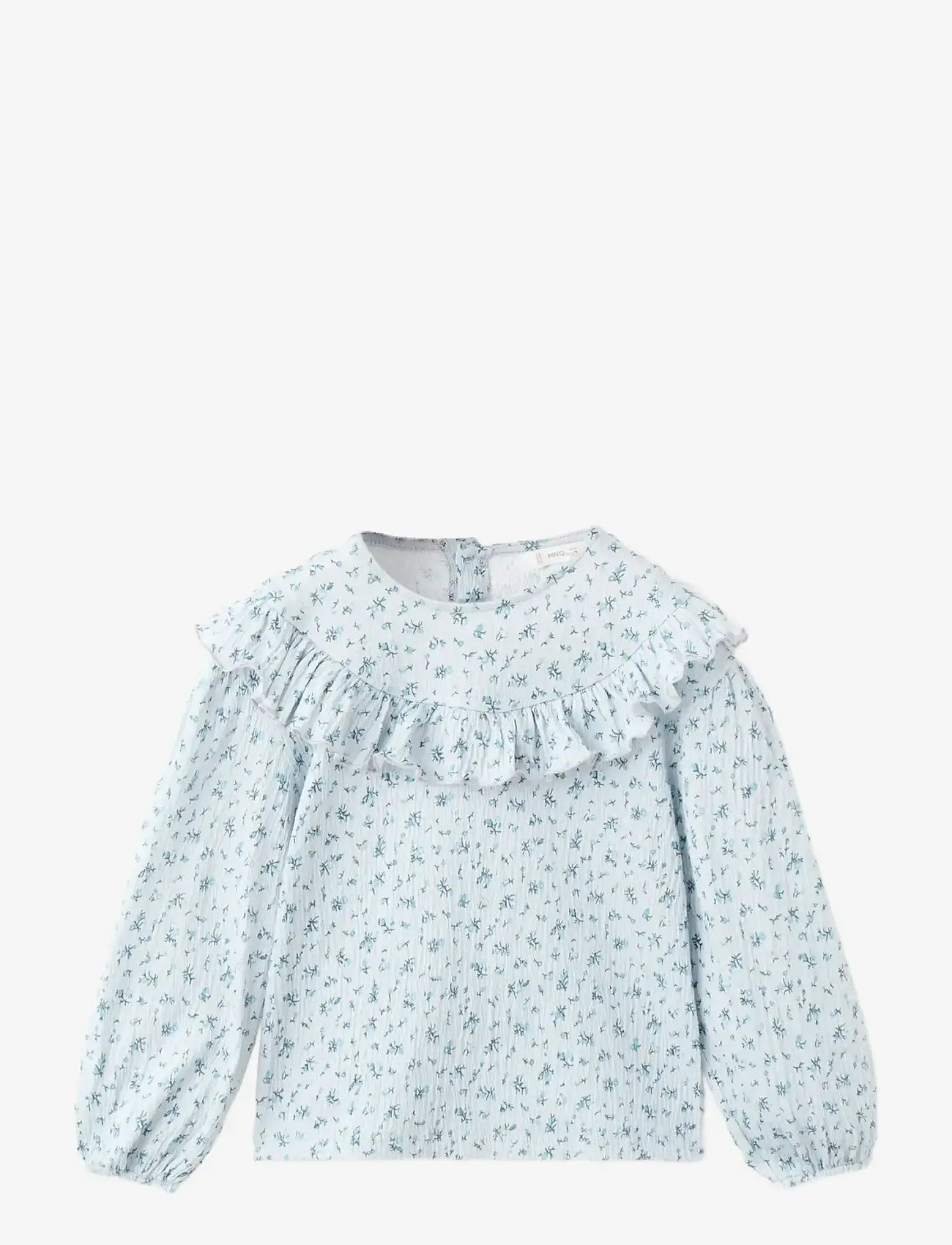 Mango - Floral print T-shirt - blouses & tunics - lt pastel grey - 1