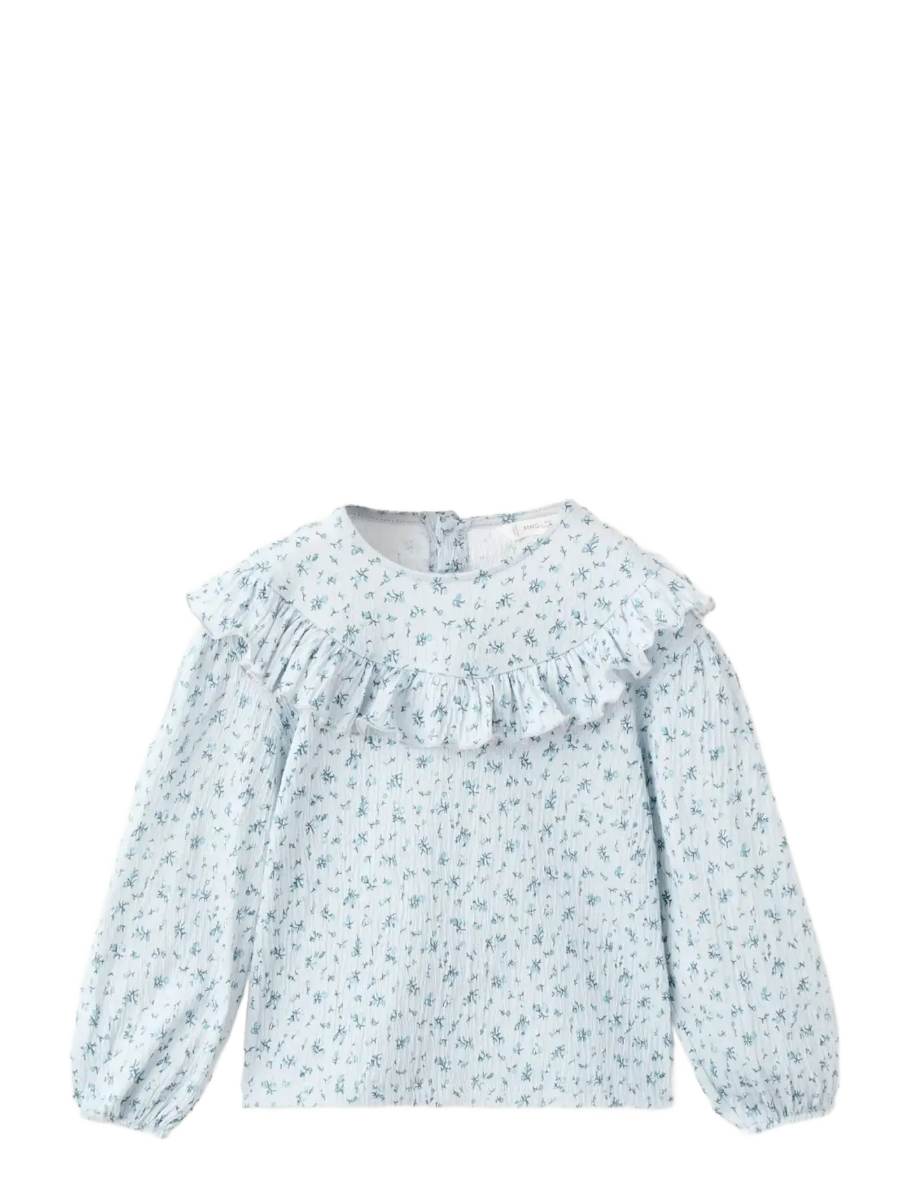 Mango Floral print T-shirt - Blusar & Tunikor - LT PASTEL GREY / blue