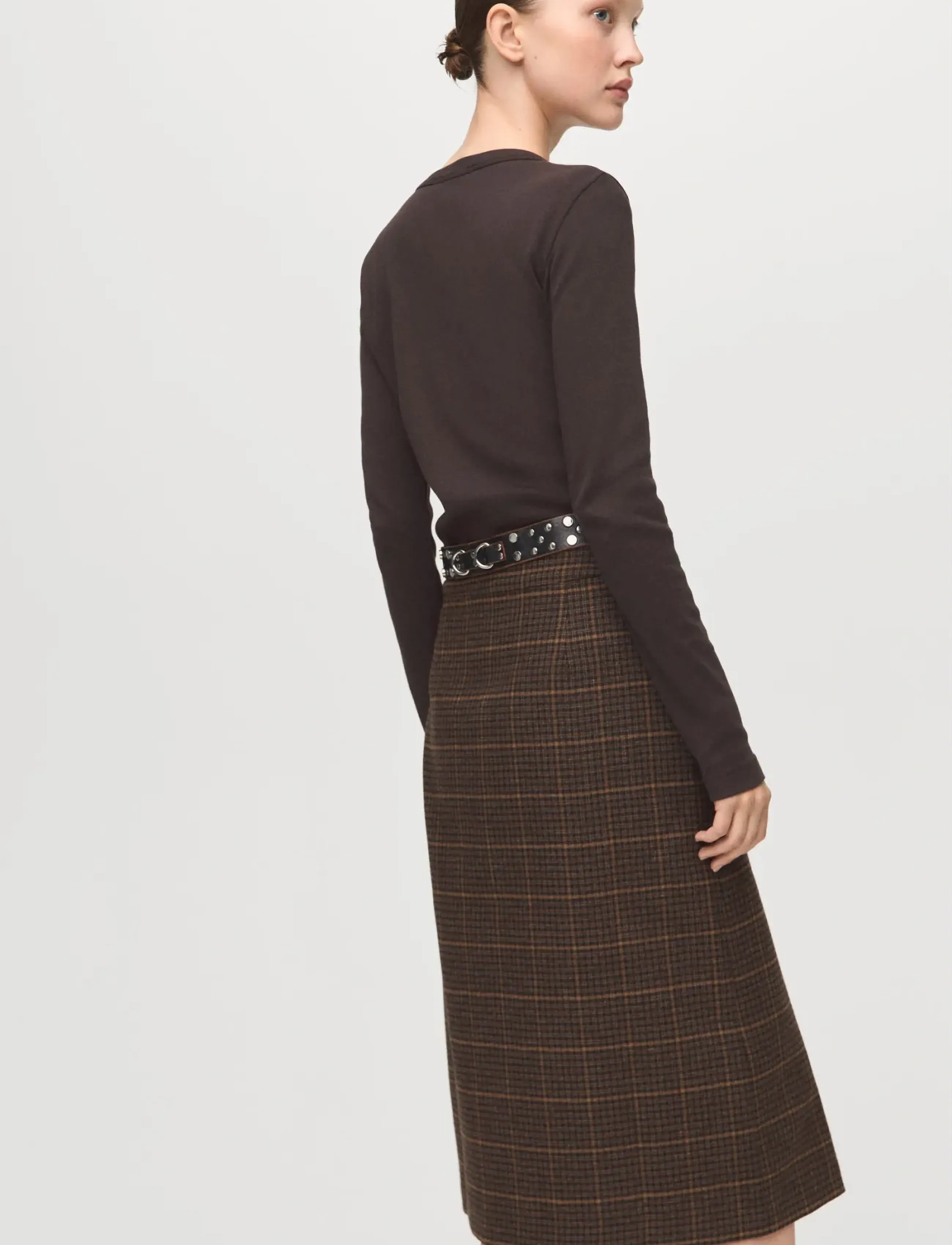 Mango - Long sleeve cotton t-shirt - stickade tröjor - brown - 2