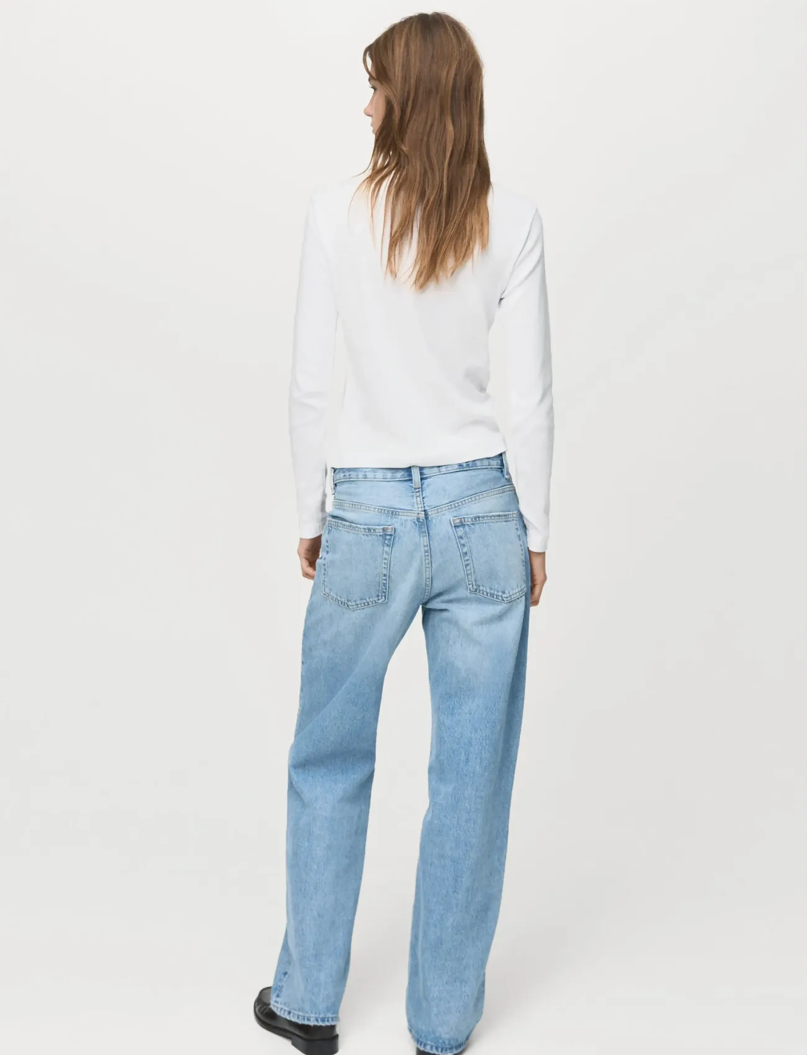 Mango - Long sleeve cotton t-shirt - striktrøjer - white - 2