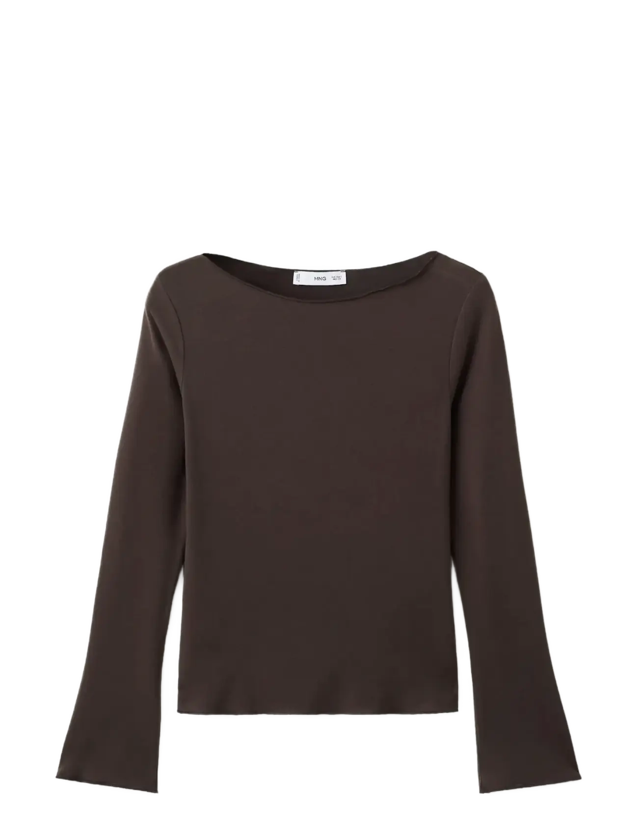 MANGO Boot Neck T-Shirt Braun - XS - Damen