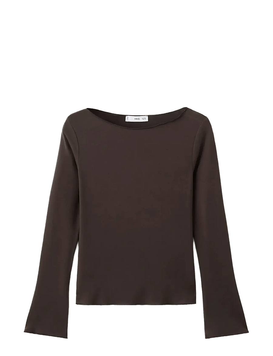 Mango - Boat neck t-shirt - pullover - brown - 1