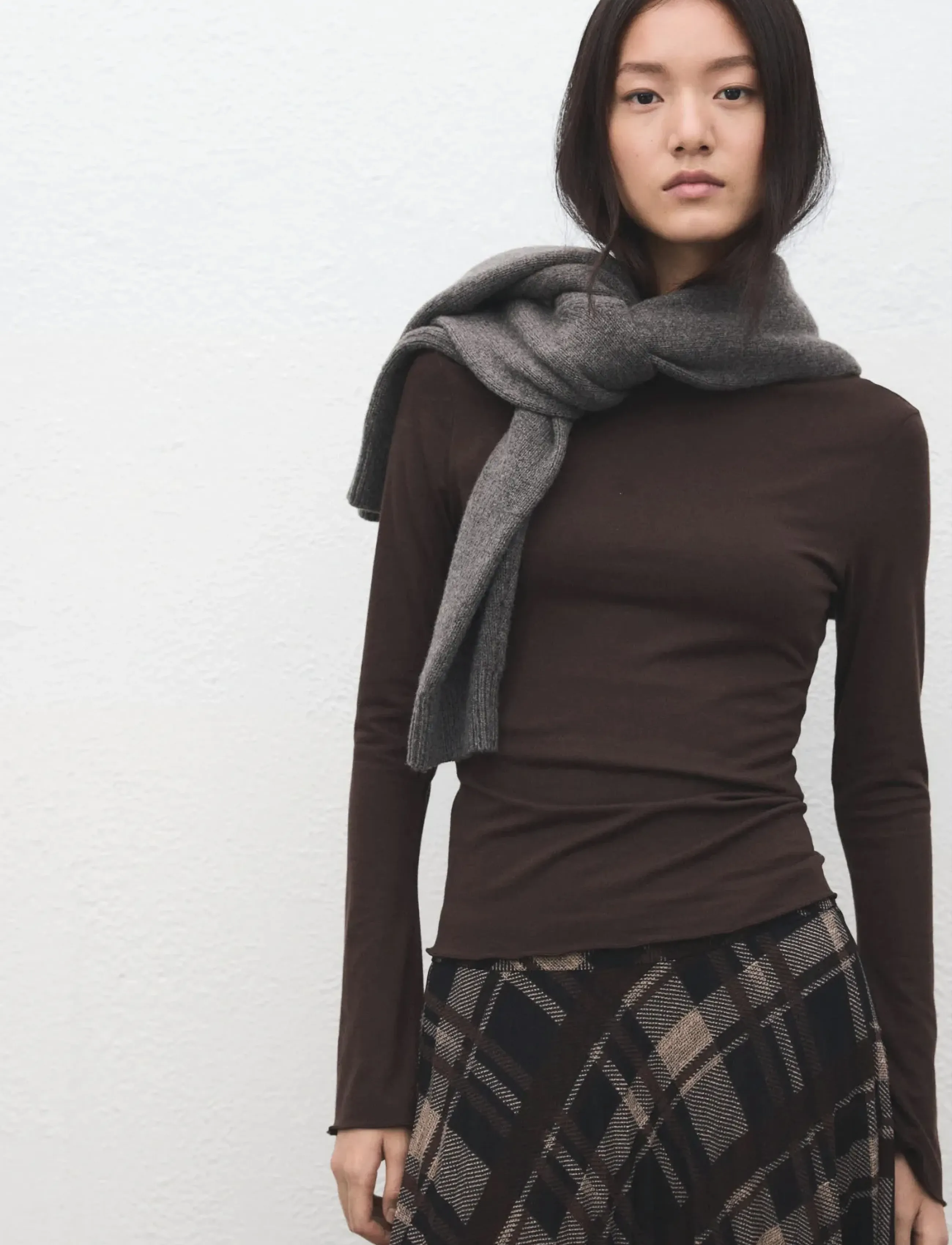 Mango Boat neck t-shirt - Langärmlige Tops - BROWN / brown