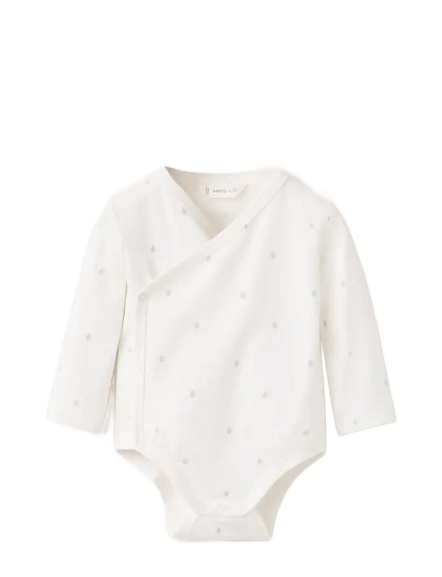 Mango - Printed cotton body - langærmede bodyer - natural white - 0