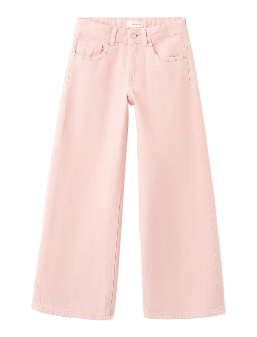 Mango - Studded star jeans - brede jeans - pink - 1