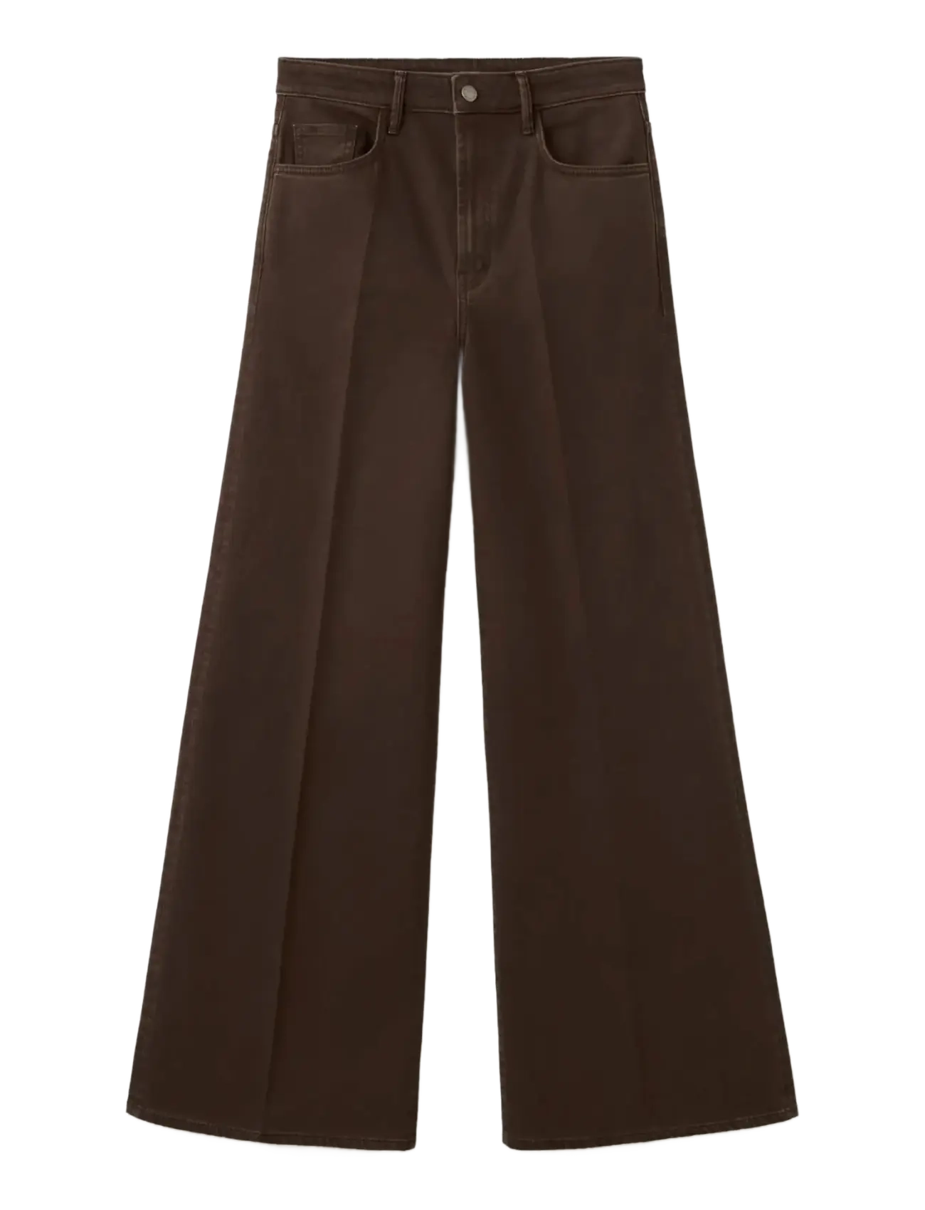 Mango High-waisted wideleg jeans - Denim - DARK BROWN / brown