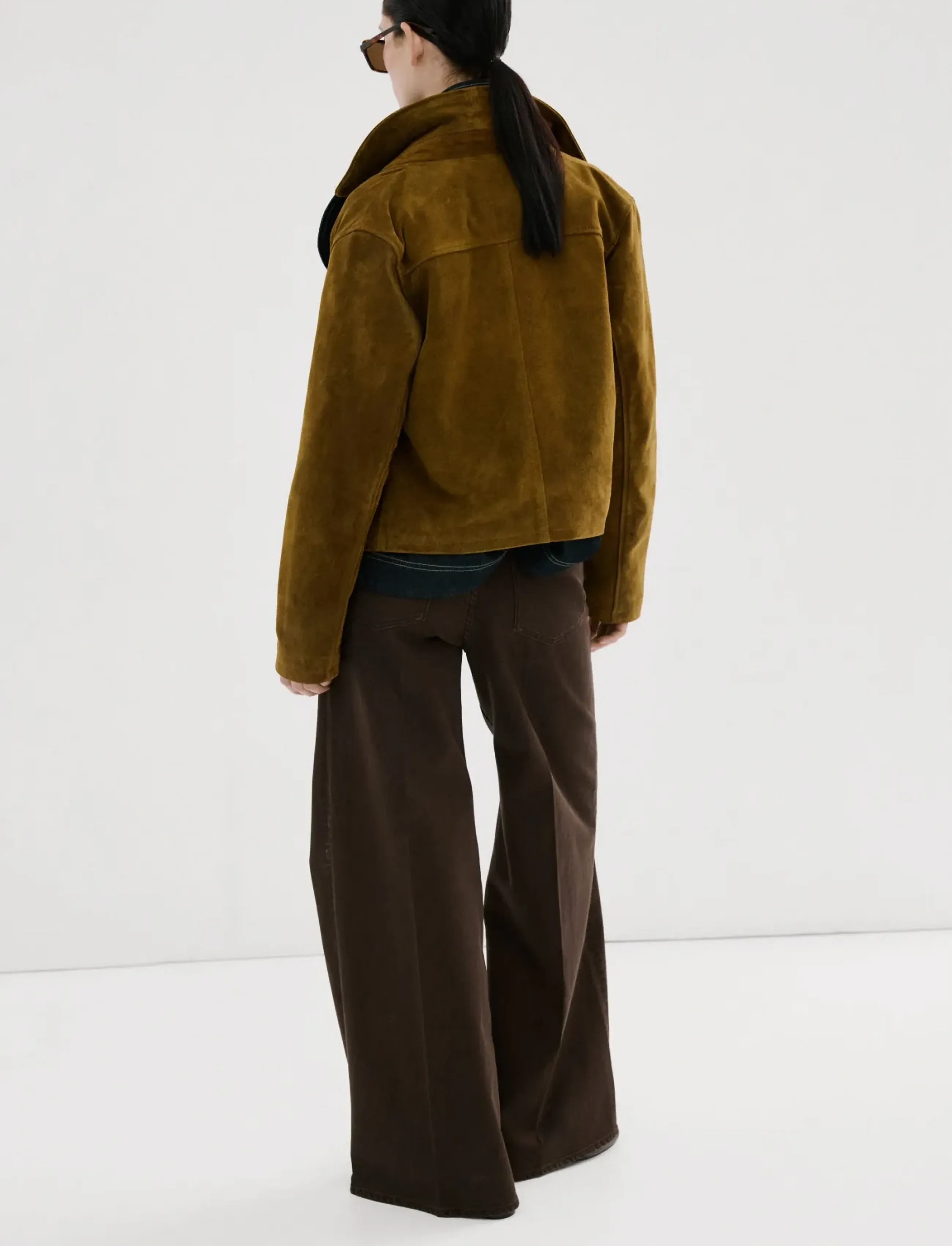 Mango - High-waisted wideleg jeans - hosen mit weitem bein - dark brown - 2