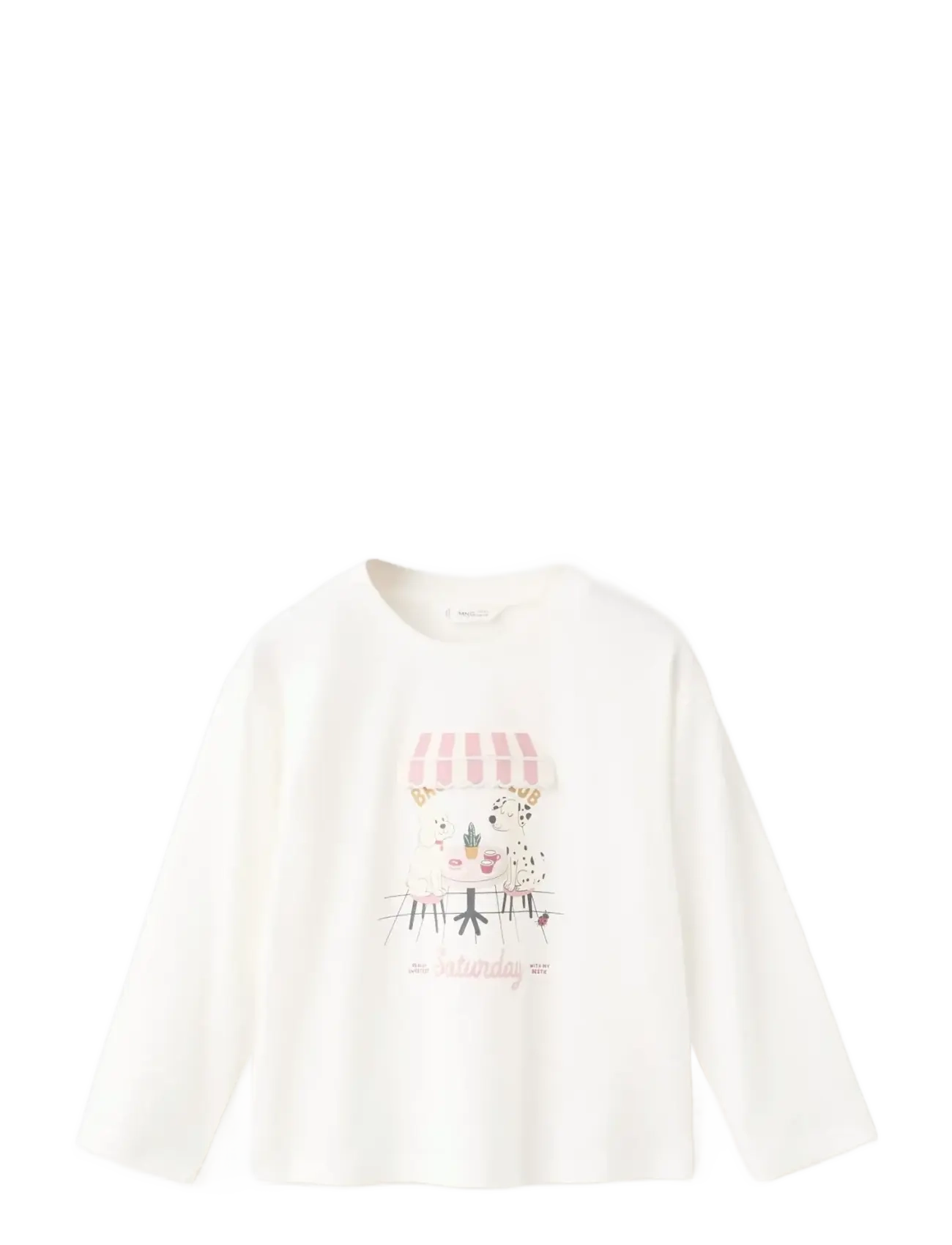 Mango 100% cotton printed t-shirt - Baby 44-92 - NATURAL WHITE / cream