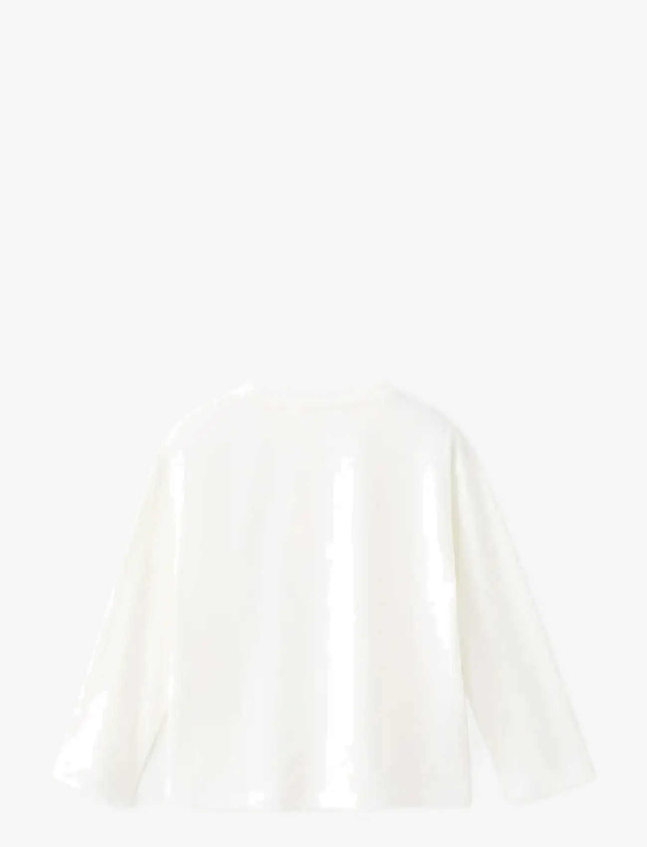 Mango - 100% cotton printed t-shirt - langærmede t-shirts - natural white - 1