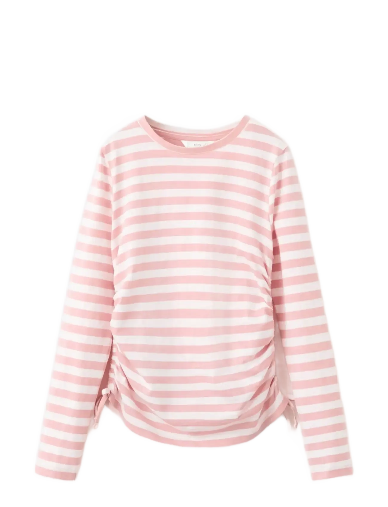 Mango Long-sleeved t-shirt with ruffles - Vis alt - PINK / pink/rose