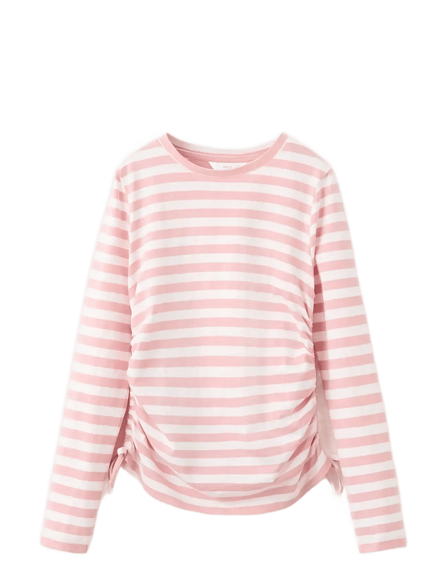Mango - Long-sleeved t-shirt with ruffles - långärmade t-shirts - pink - 1