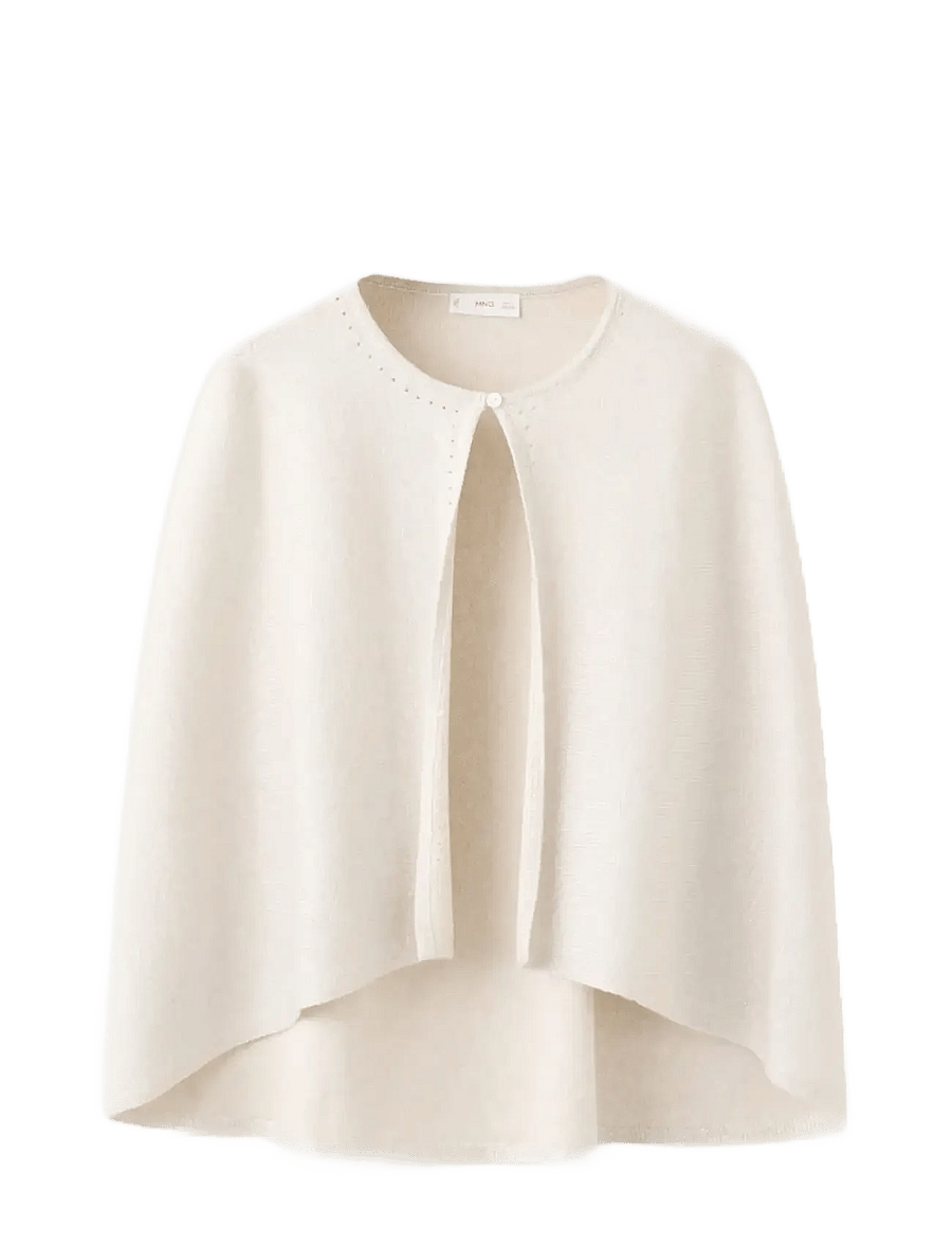 Mango - Lurex knitted cape - neuletakit - lt pastel brown - 0