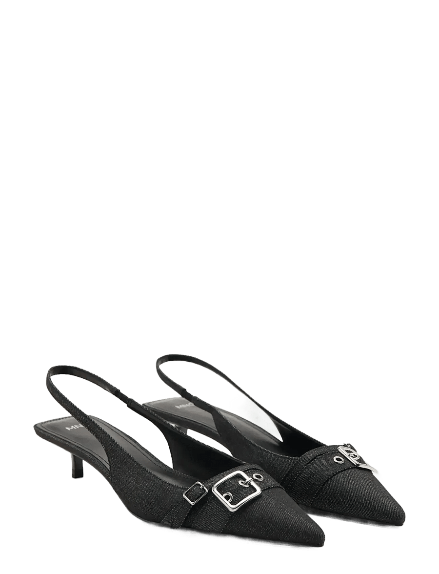 Mango - Slingback denim shoes with buckle - högklackade slingbacks - navy - 1