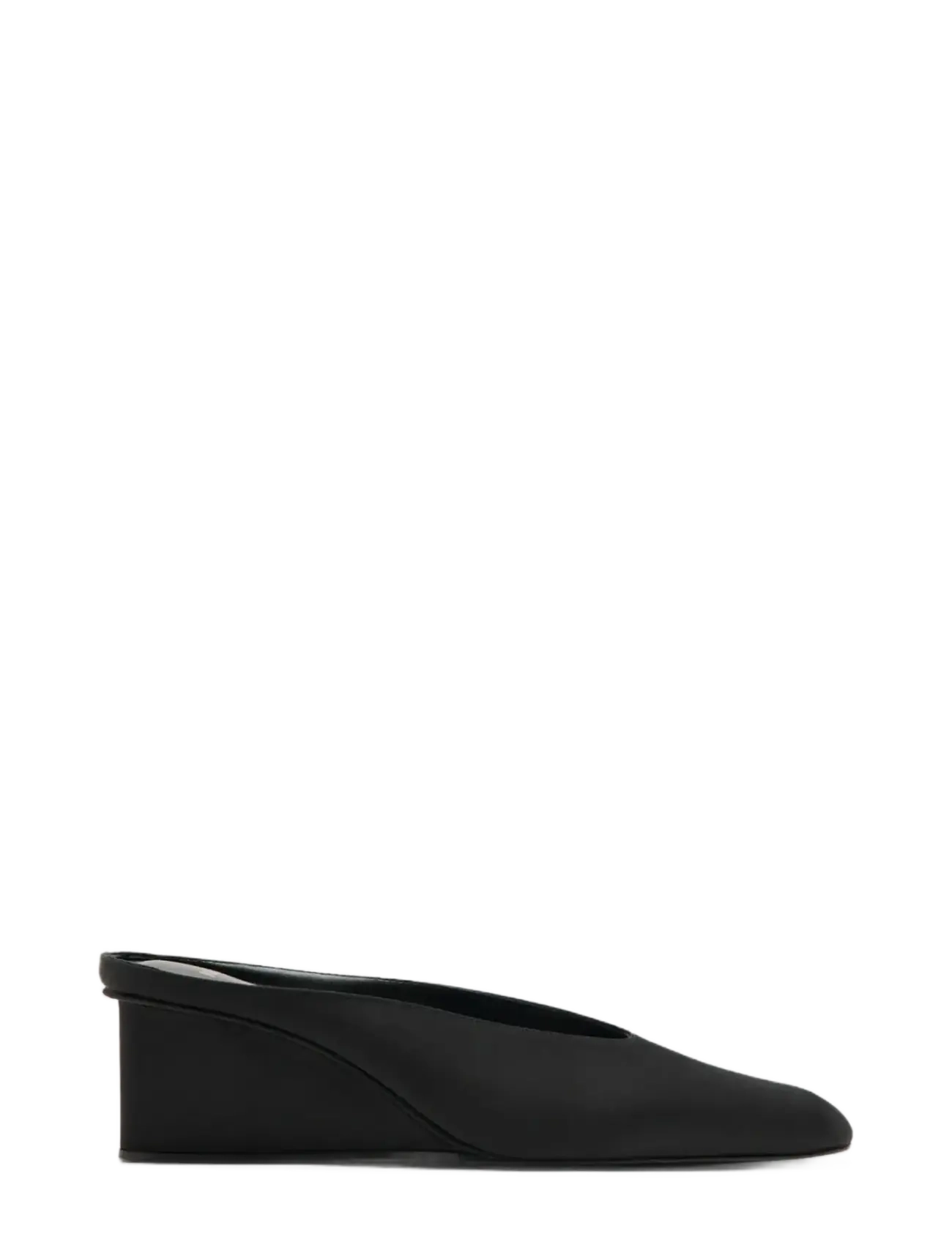 Mango Square toe wedge heel shoe - Sko - BLACK / black