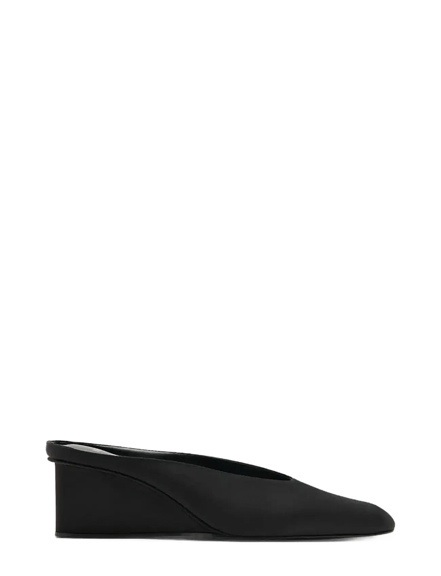 Mango - Square toe wedge heel shoe - kilehæle - black - 0